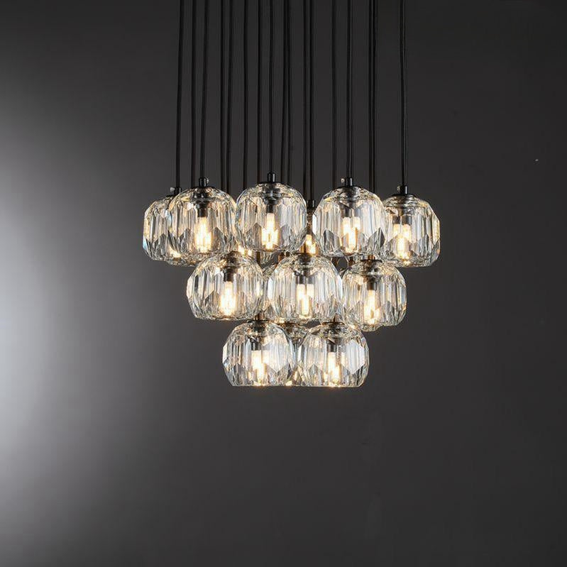 Bille De Crystal Cluster Round Chandelier 14"19"24"30"40"