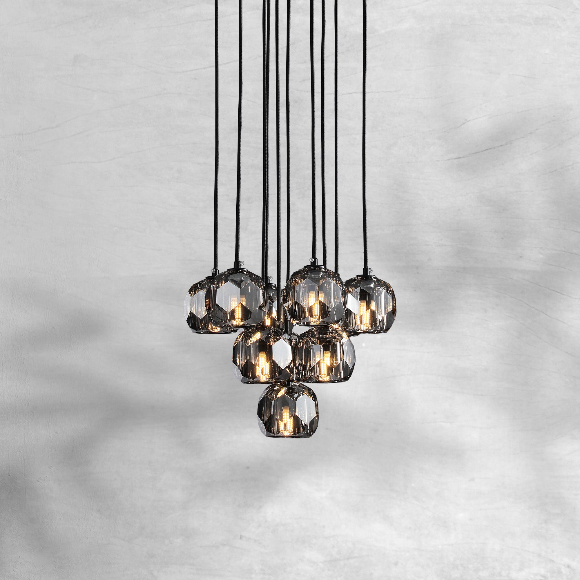 Bille De Crystal Cluster Round Chandelier 14"19"24"30"40"