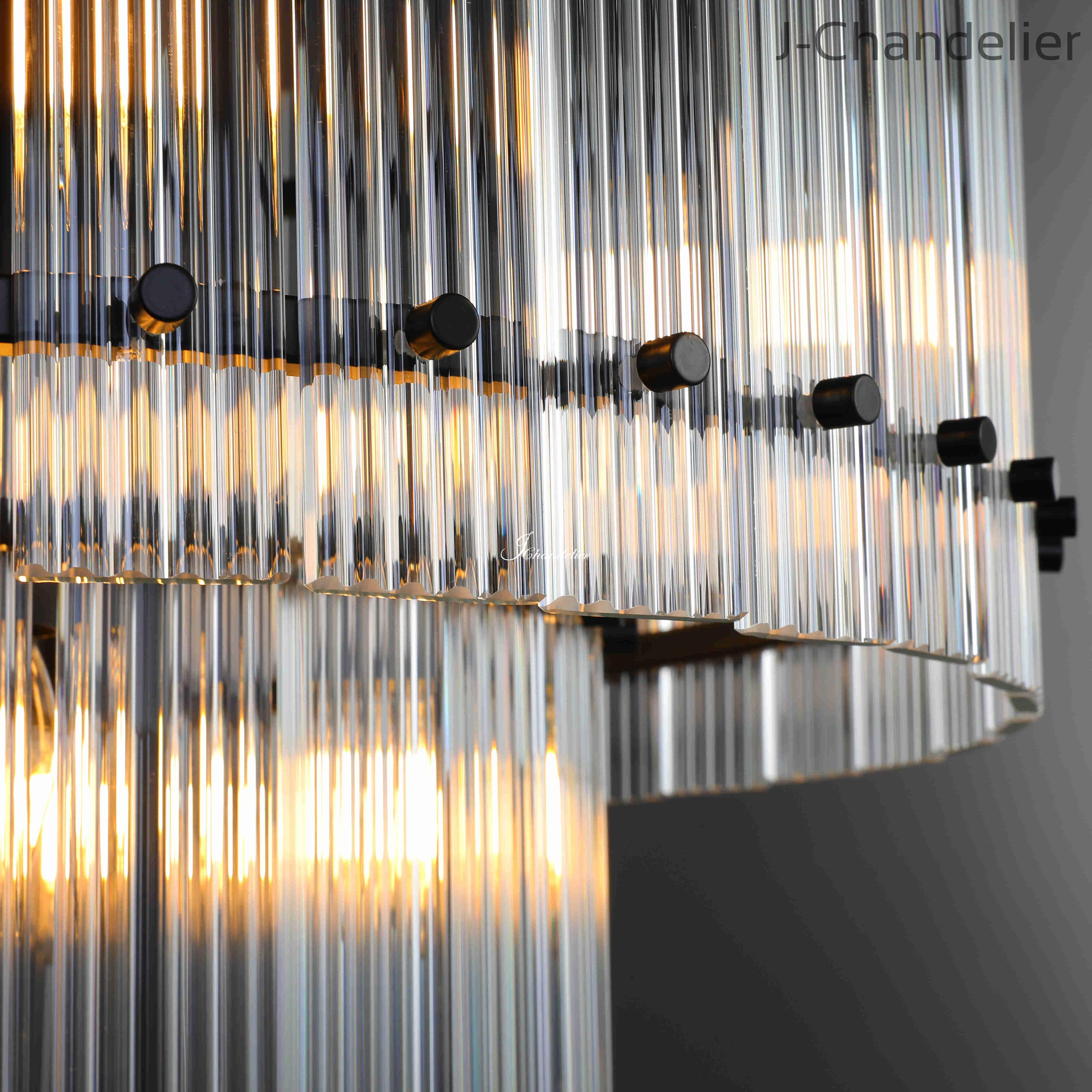 Sun Marcus 2-Tier Glass Round Chandelier 37"