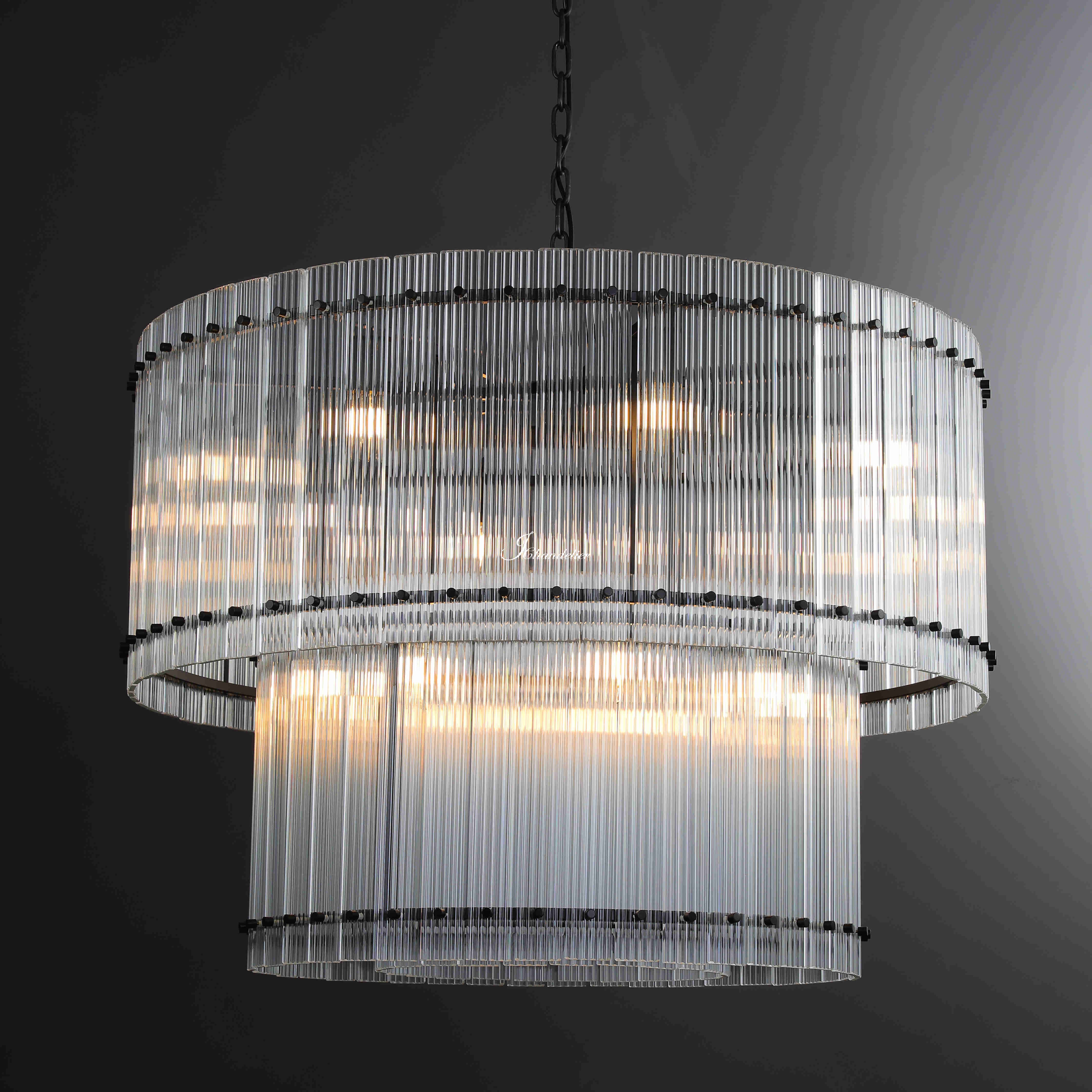 Sun Marcus 2-Tier Glass Round Chandelier 48"