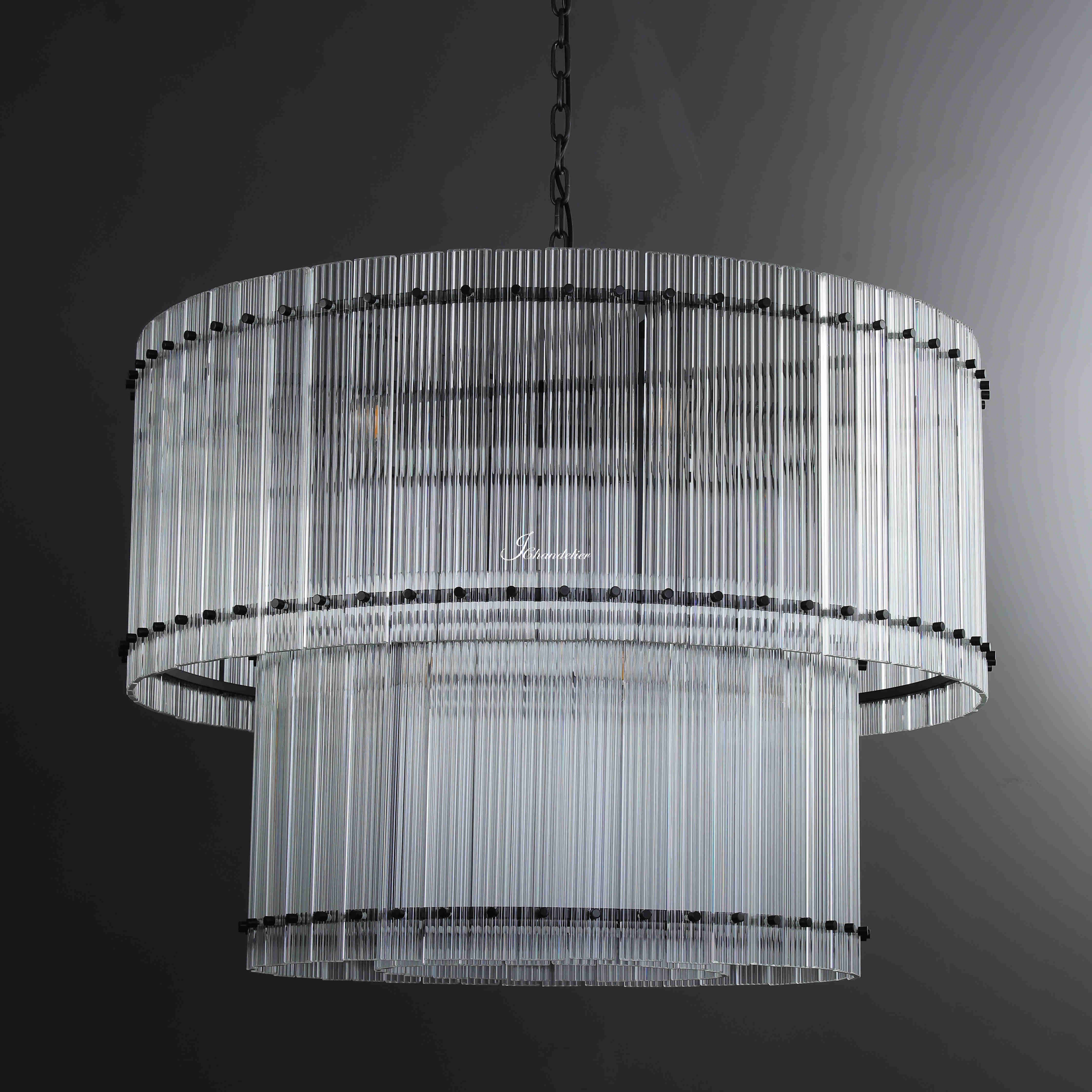 Sun Marcus 2-Tier Glass Round Chandelier 48"