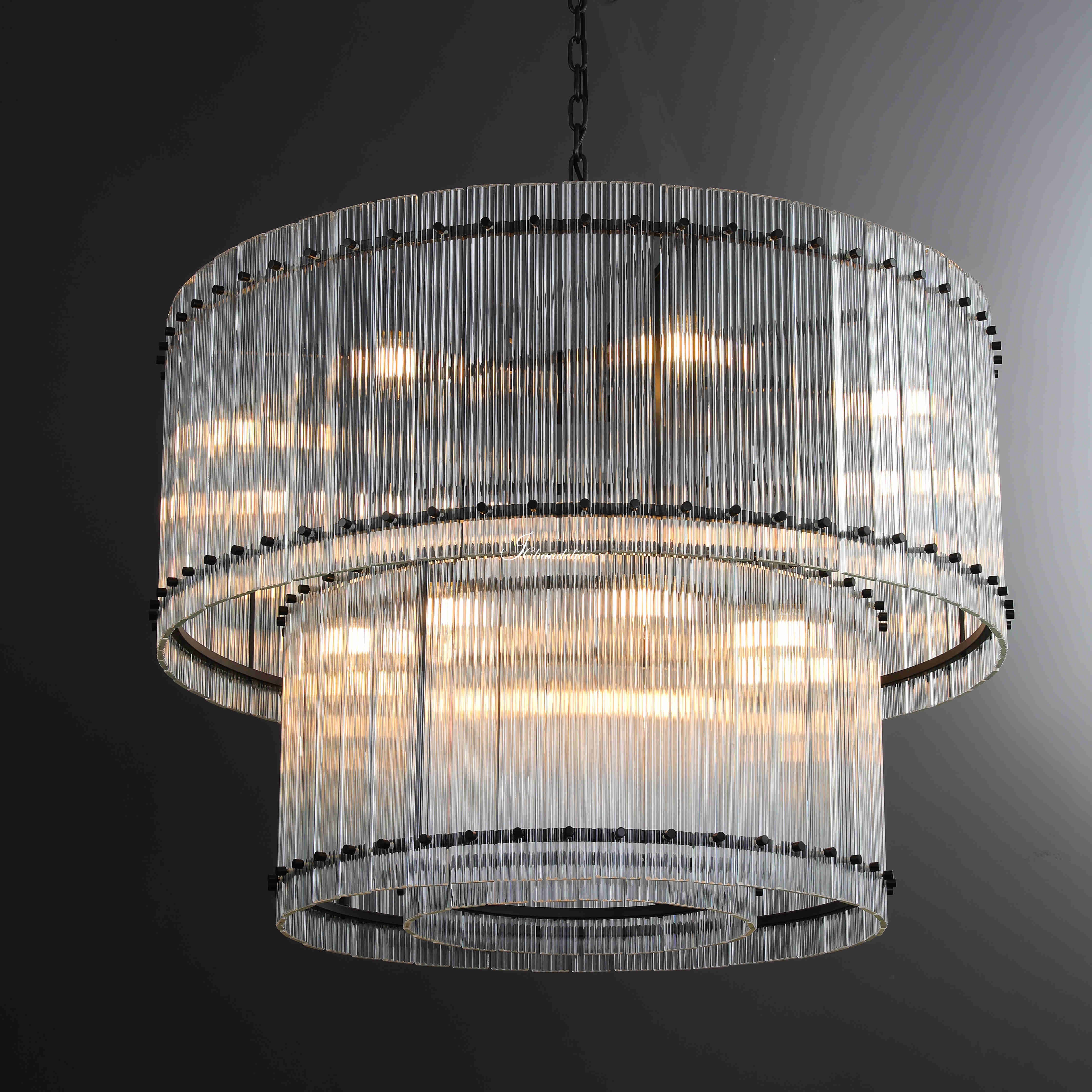 Sun Marcus 2-Tier Glass Round Chandelier 48"