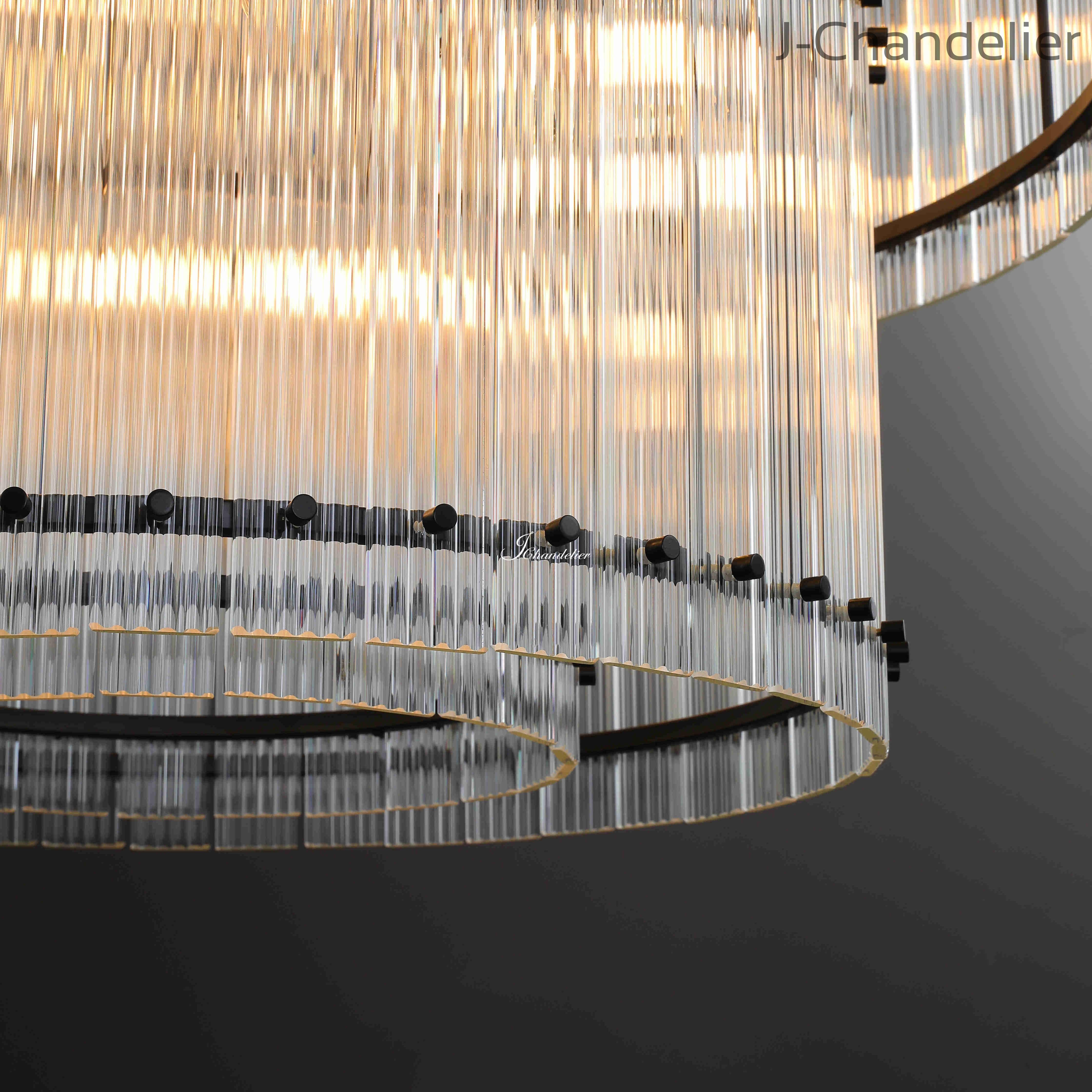 Sun Marcus 2-Tier Glass Round Chandelier 48"