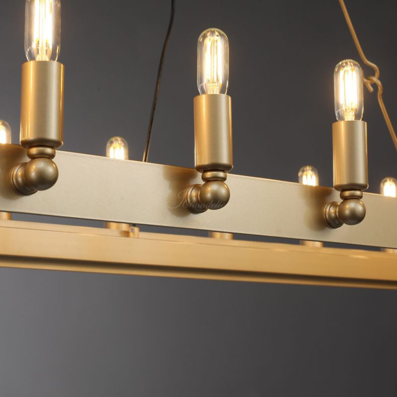 Camina Vintage Filament Rectangular Chandelier
