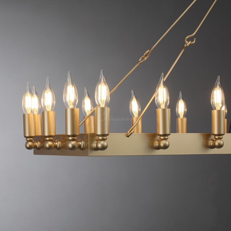 Camina Vintage Candelabra Rectangular Chandelier