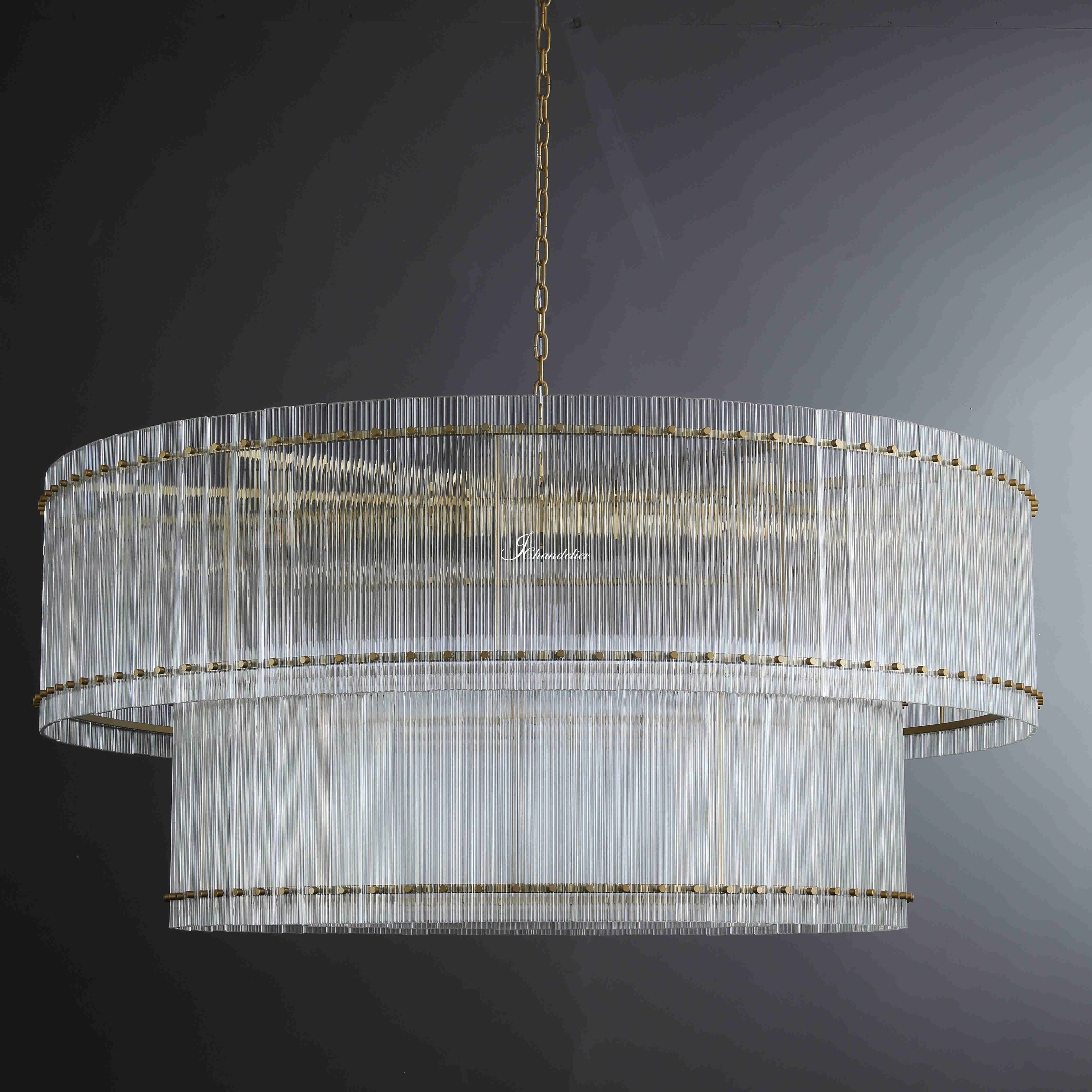 Sun Marcus 2-Tier Glass Round Chandelier 60"