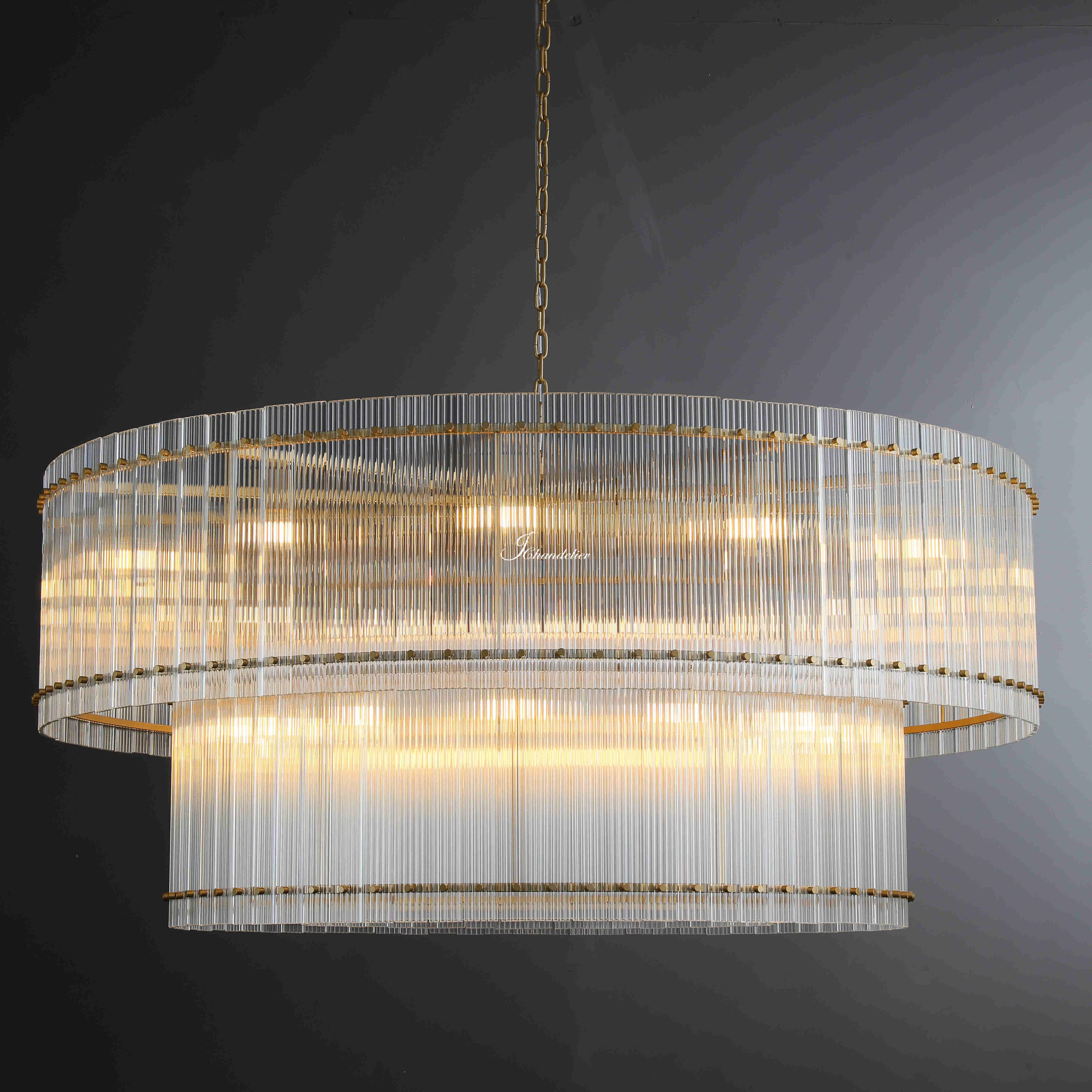 Sun Marcus 2-Tier Glass Round Chandelier 60"