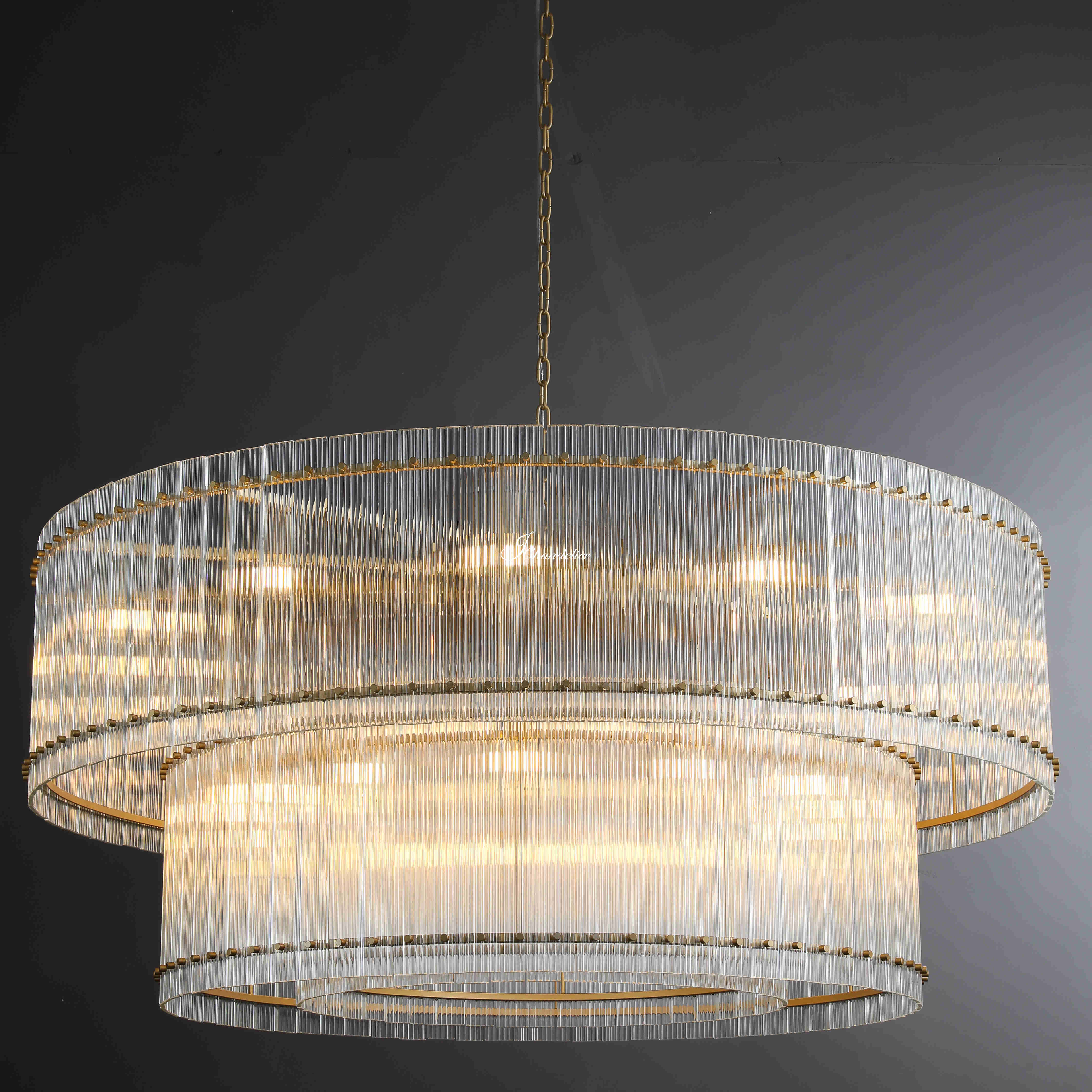 Sun Marcus 2-Tier Glass Round Chandelier 60"