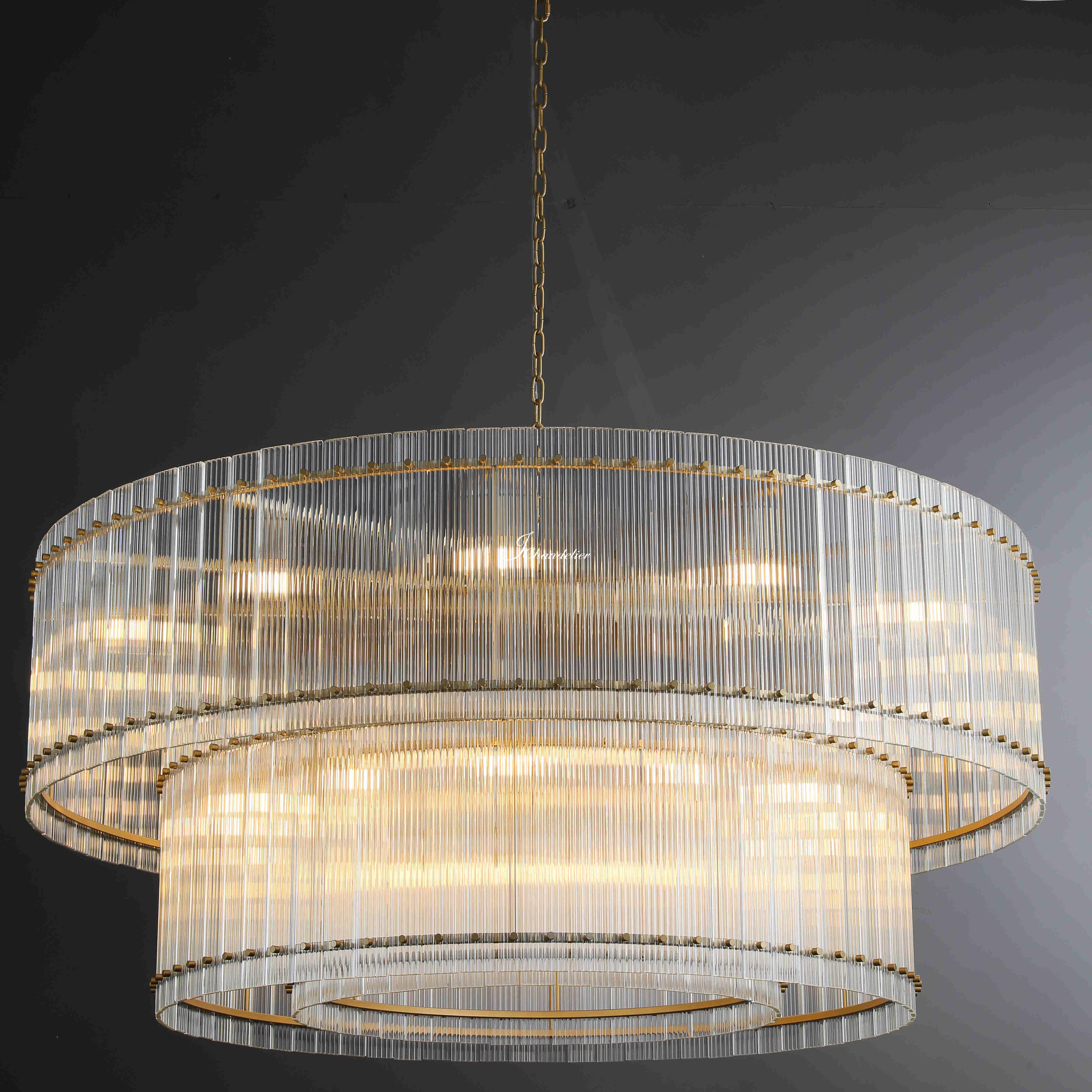 Sun Marcus 2-Tier Glass Round Chandelier 60"
