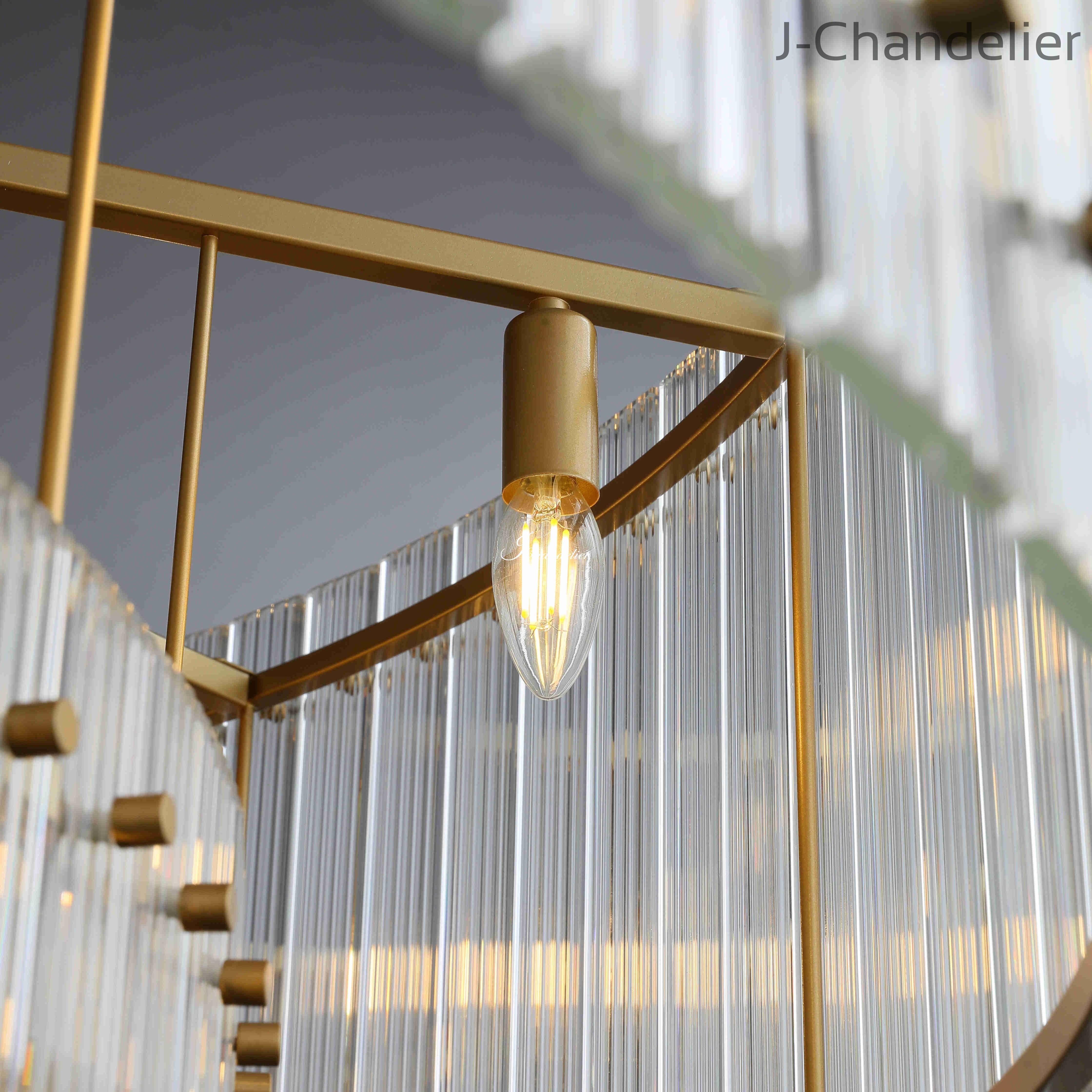 Sun Marcus 2-Tier Glass Round Chandelier 60"