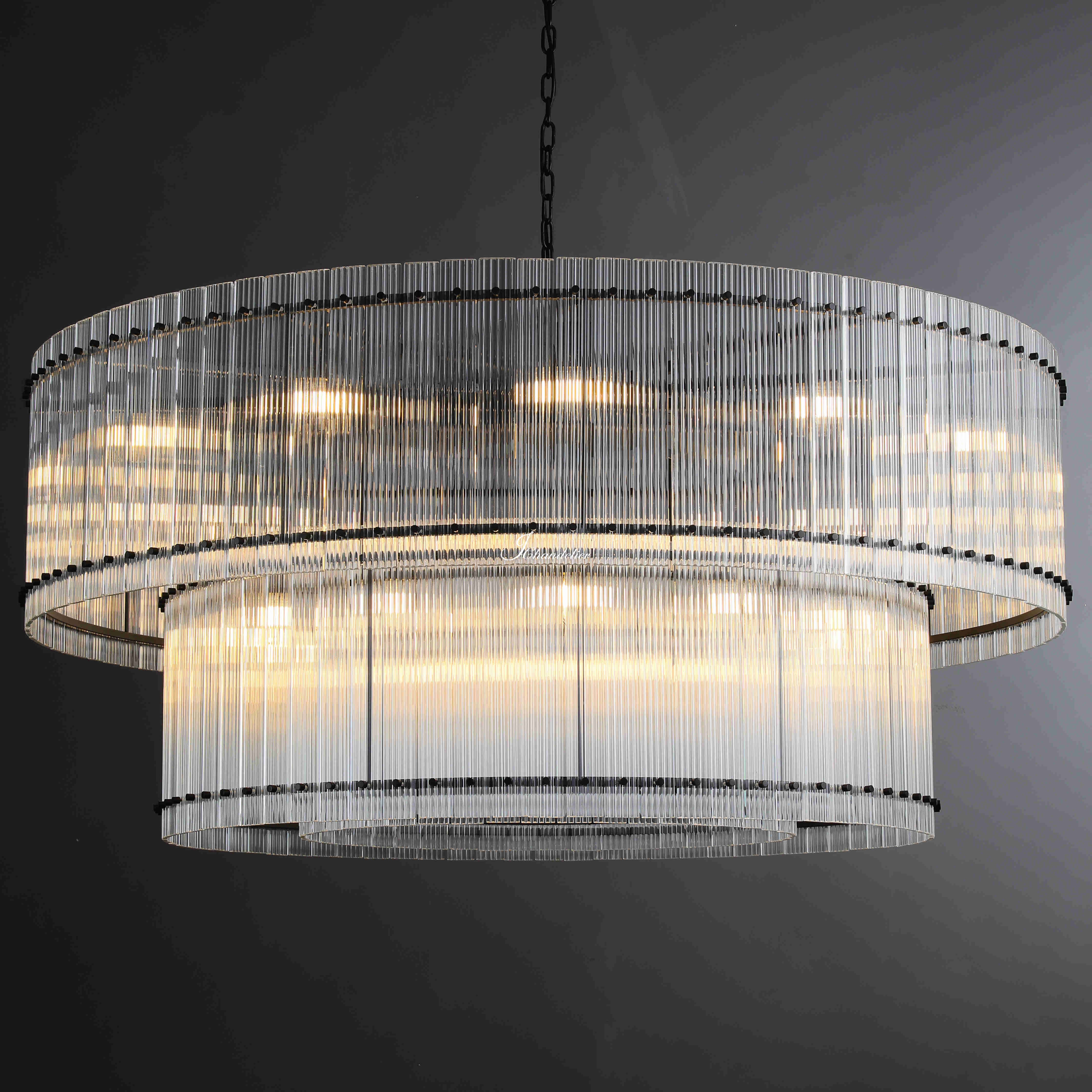 Sun Marcus 2-Tier Glass Round Chandelier 60"
