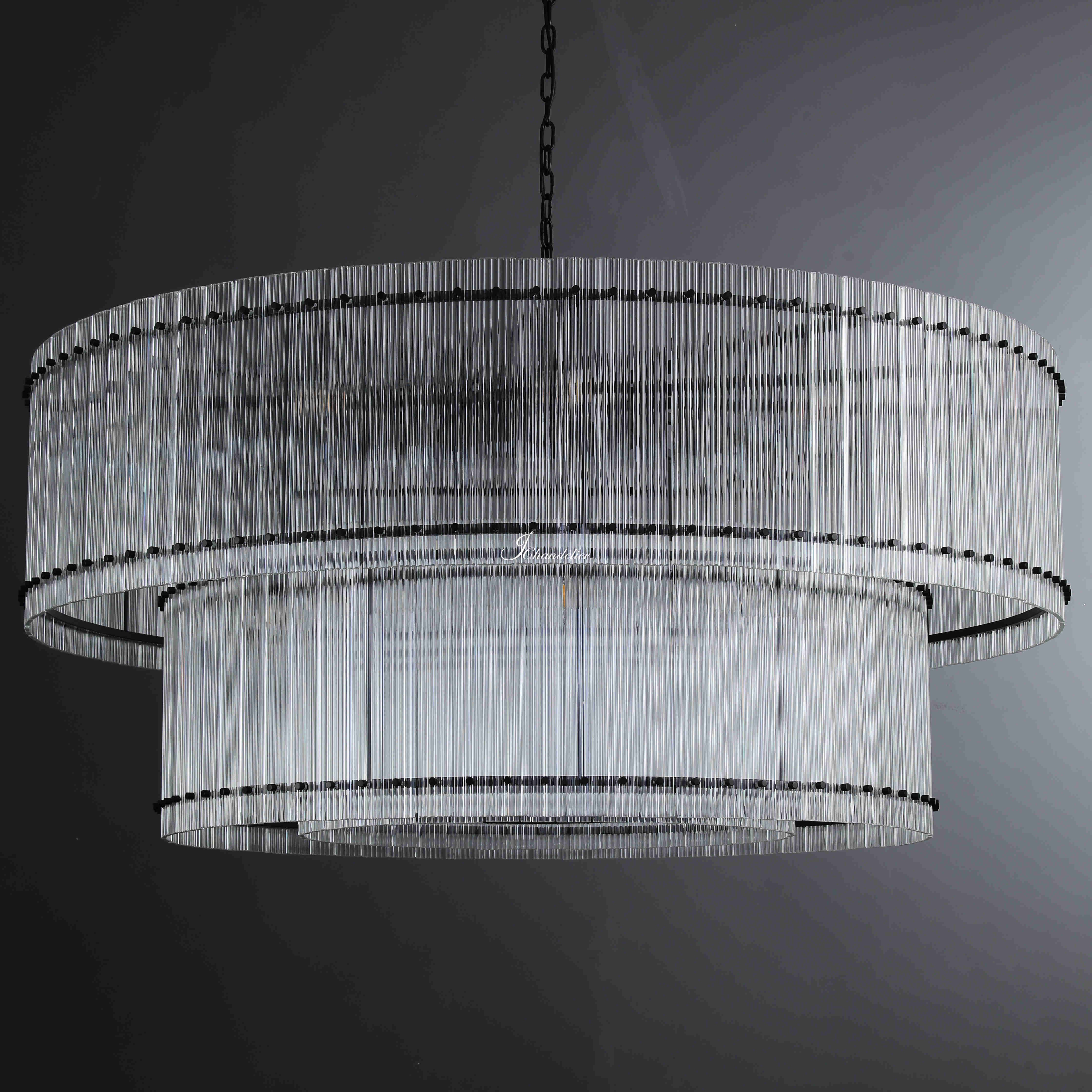 Sun Marcus 2-Tier Glass Round Chandelier 60"