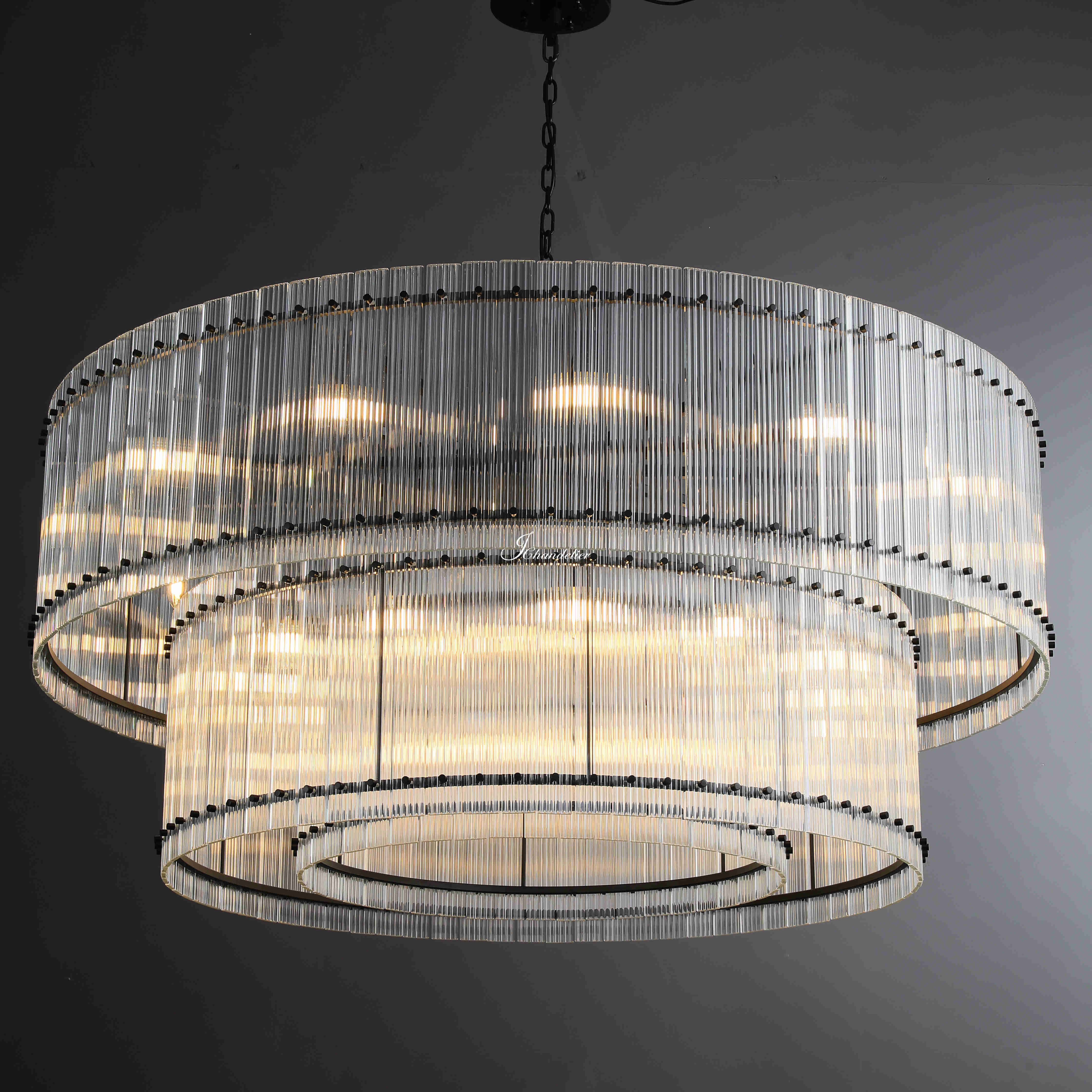 Sun Marcus 2-Tier Glass Round Chandelier 60"