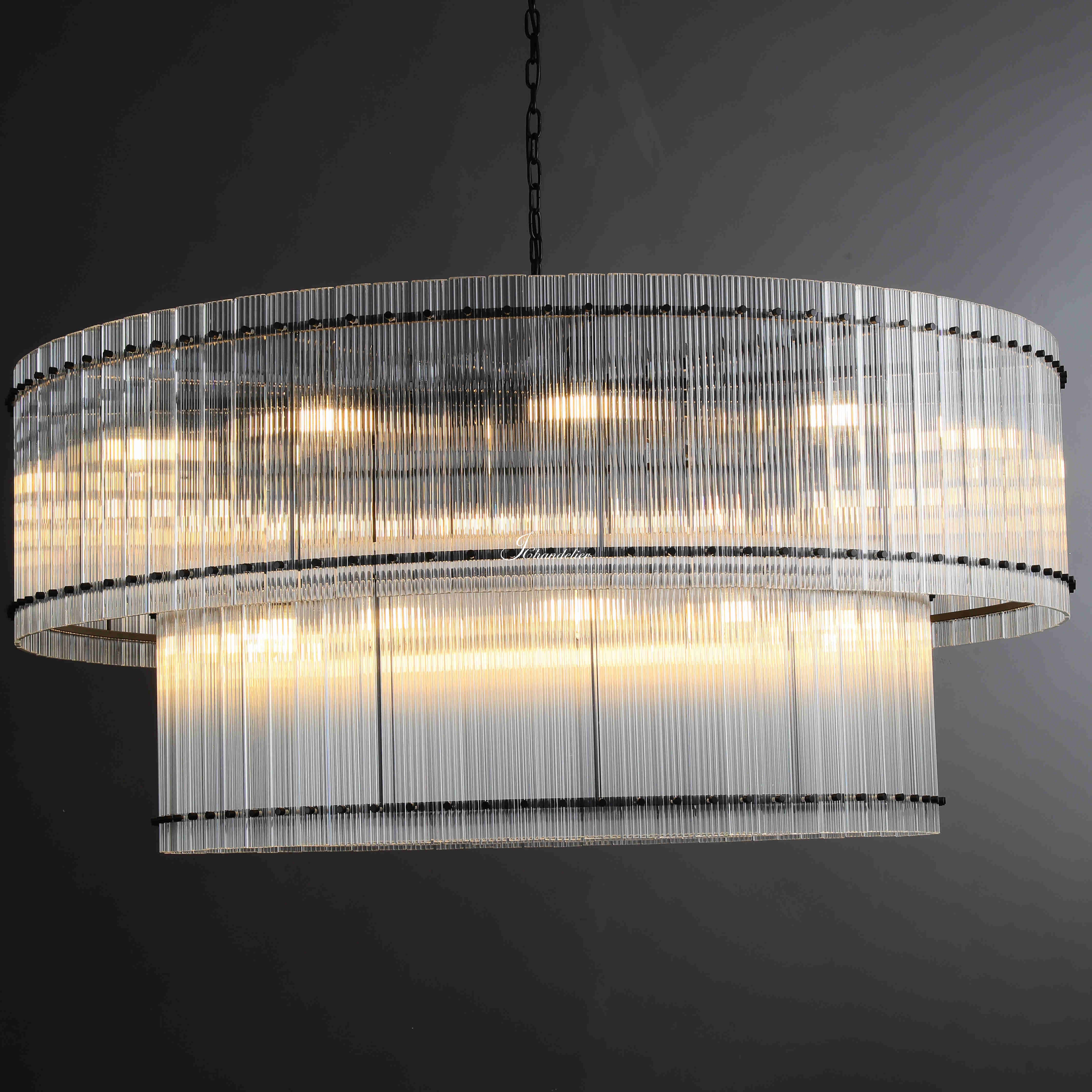 Sun Marcus 2-Tier Glass Round Chandelier 60"