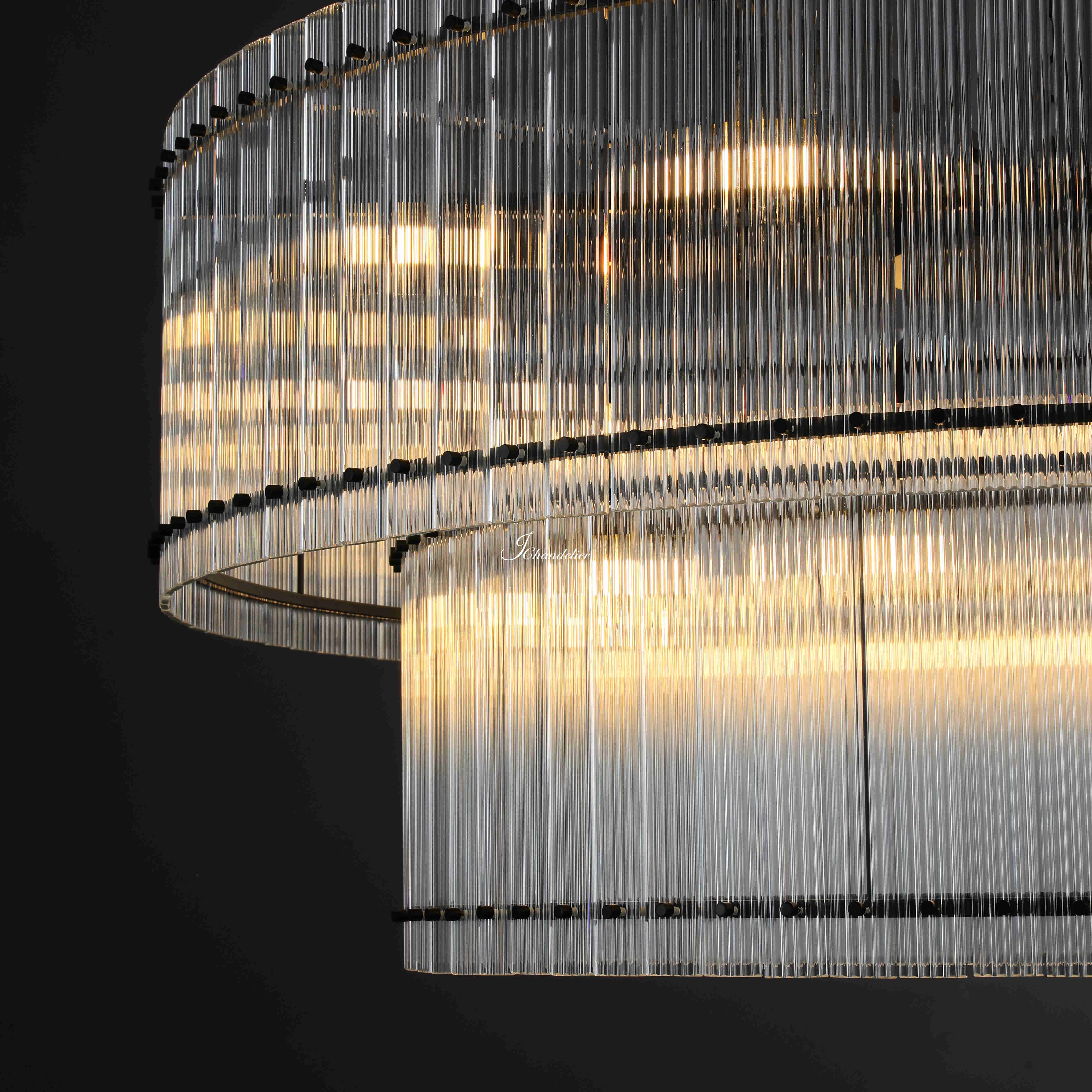 Sun Marcus 2-Tier Glass Round Chandelier 60"