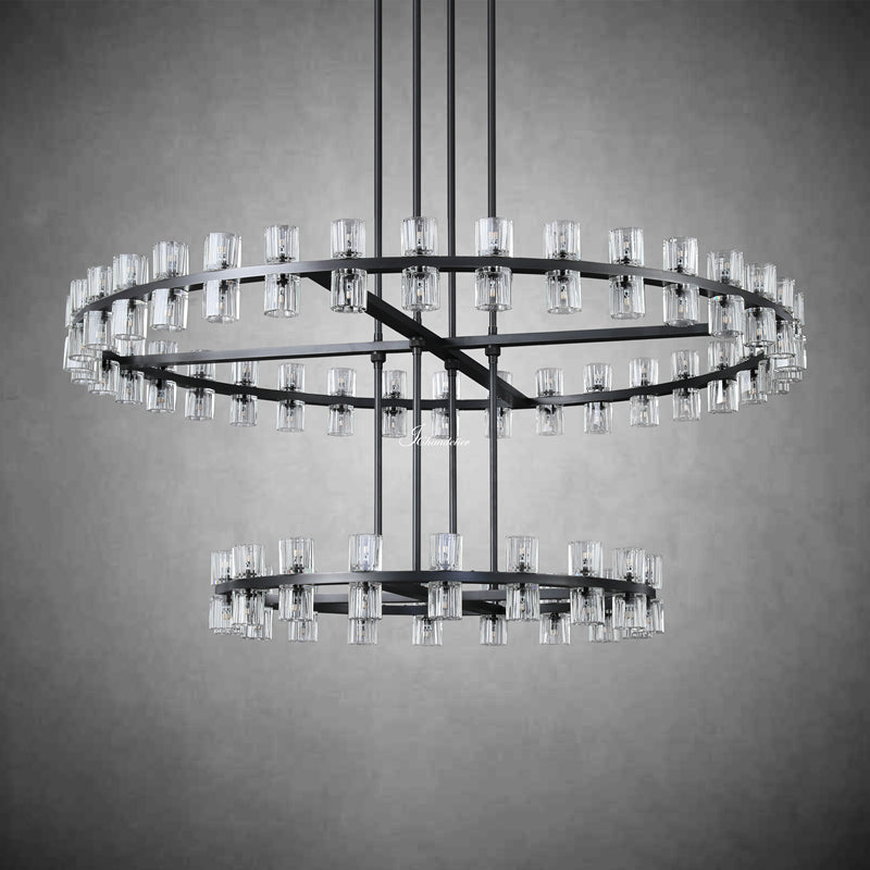 Arcachen Crystal Round 2-Tier Chandelier 60"