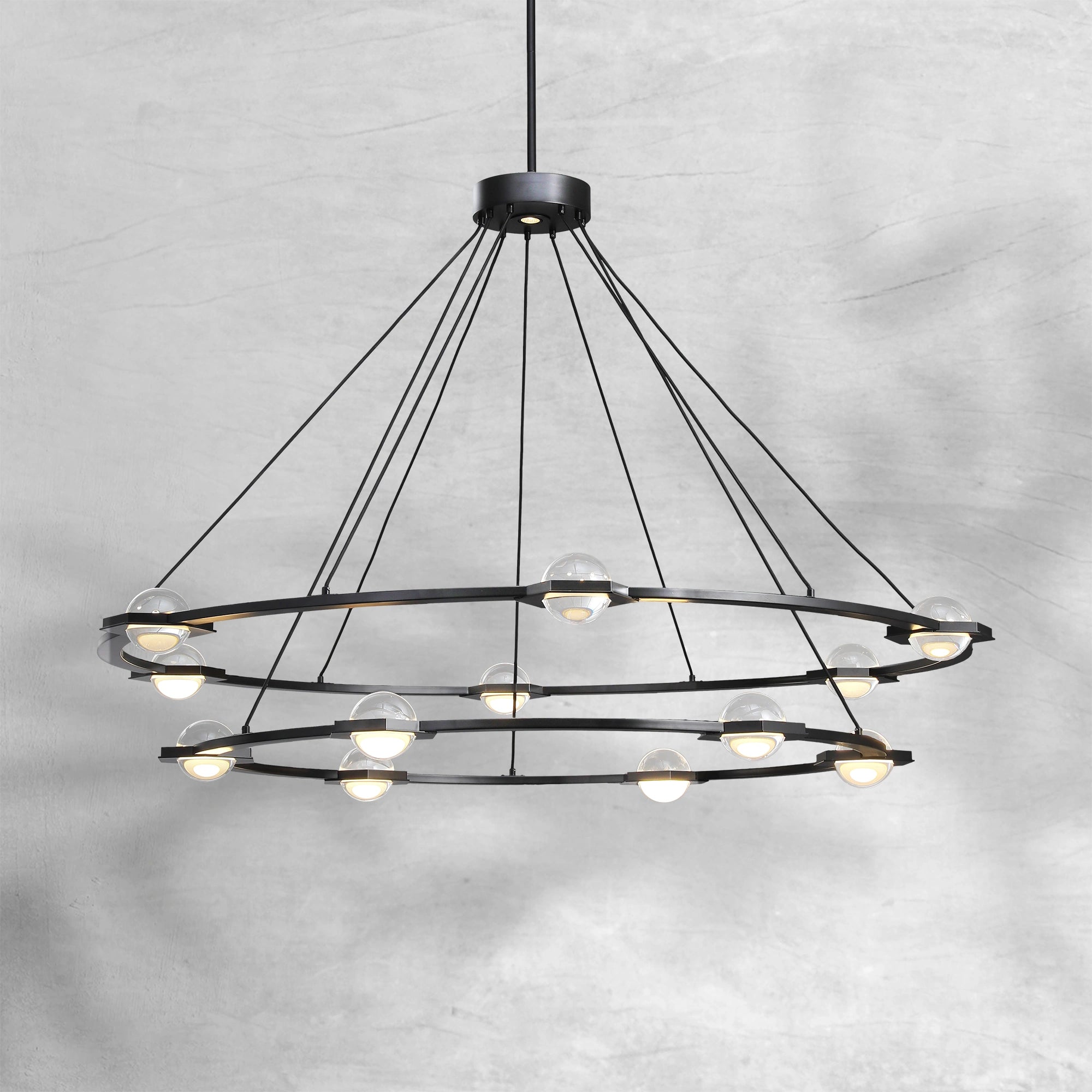 Eclatamt Two-Tier Round Chandelier 48" 60"