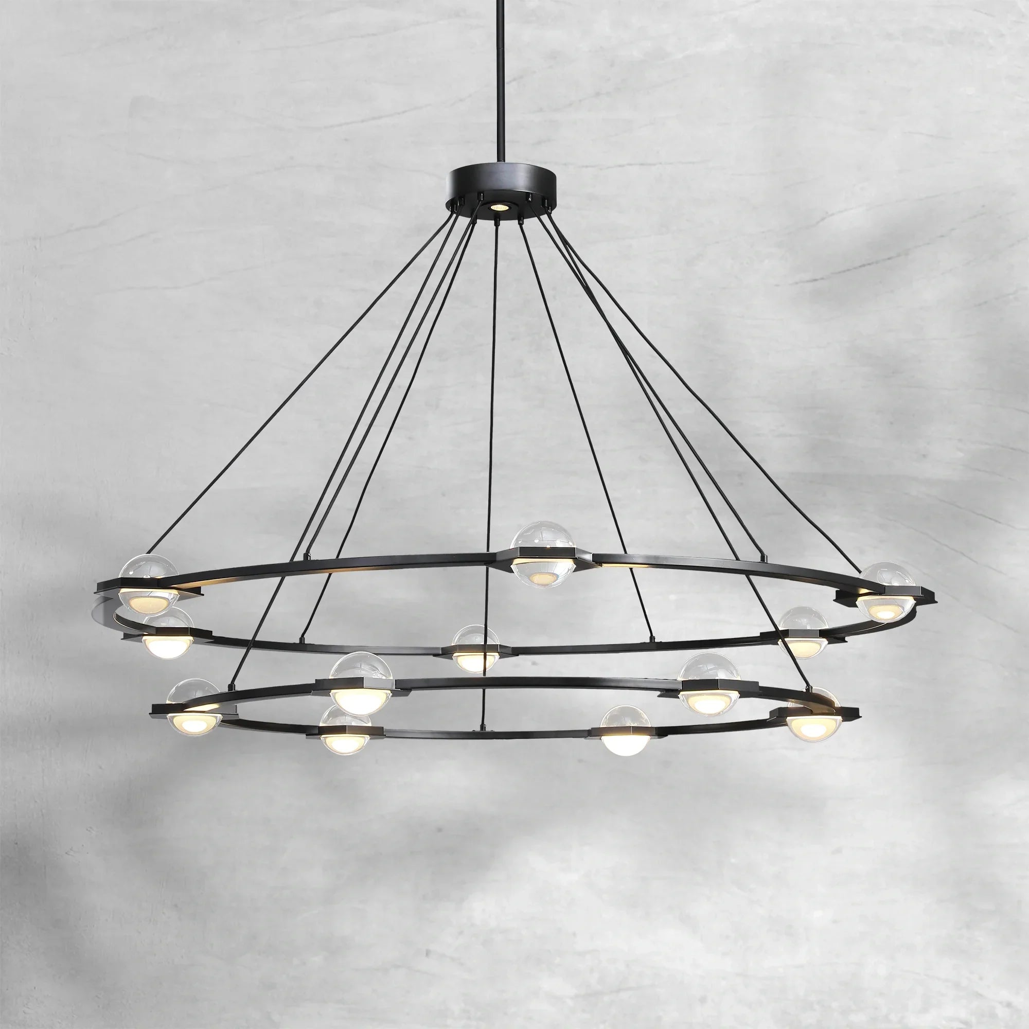 Eclatamt Two-Tier Round Chandelier 48" 60"