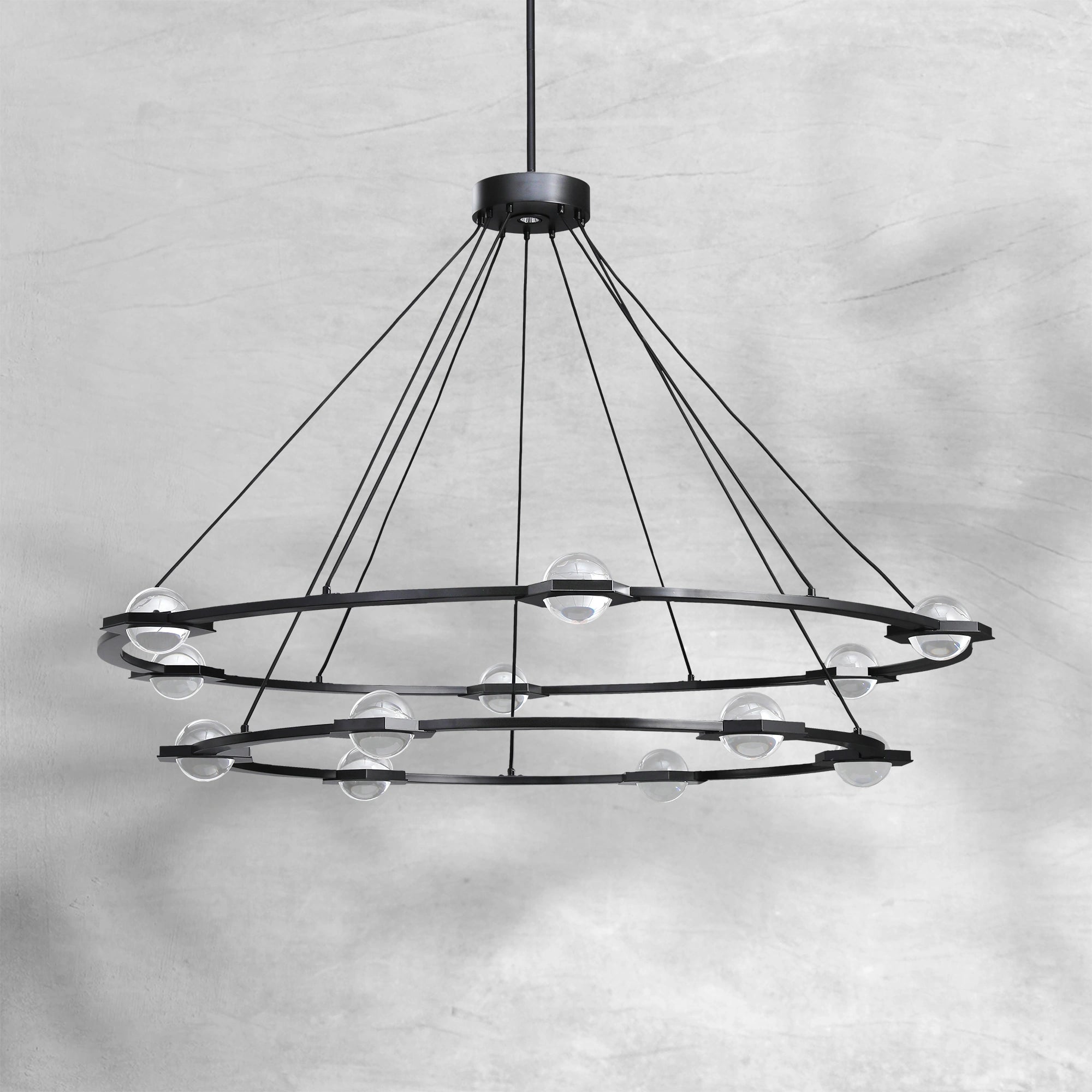 Eclatamt Two-Tier Round Chandelier 48" 60"