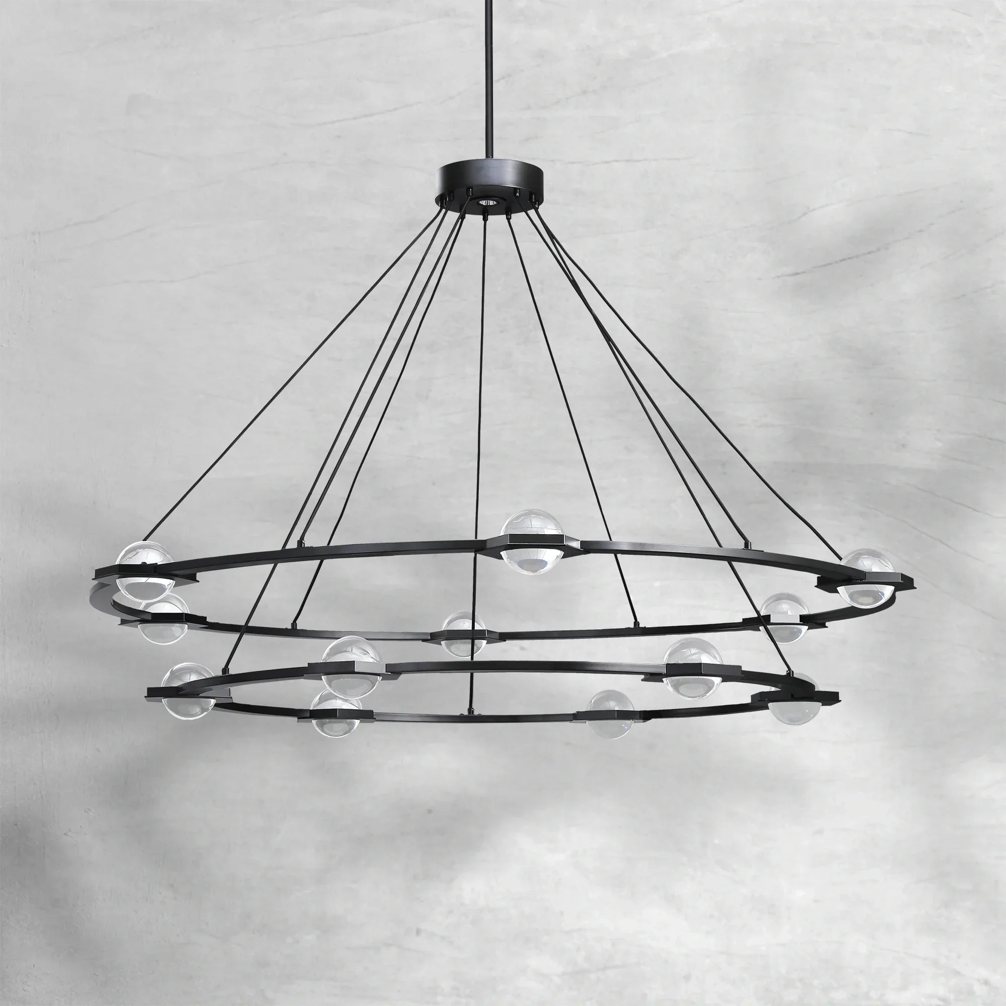 Eclatamt Two-Tier Round Chandelier 48" 60"
