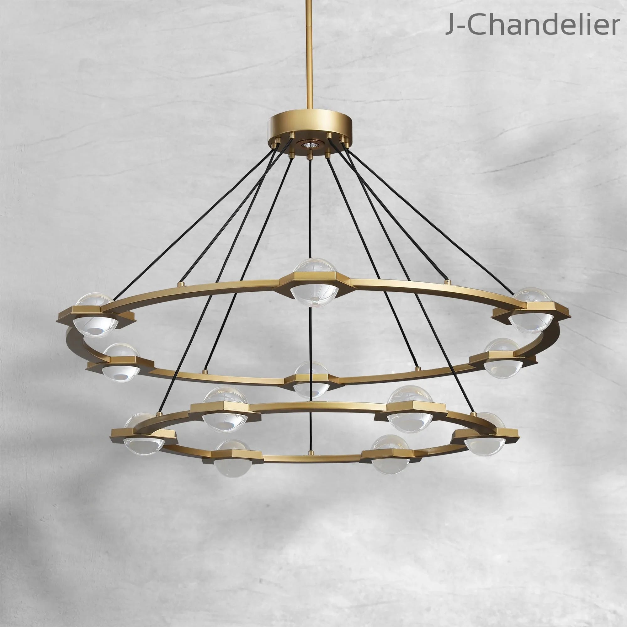 Eclatamt Two-Tier Round Chandelier 48" 60"