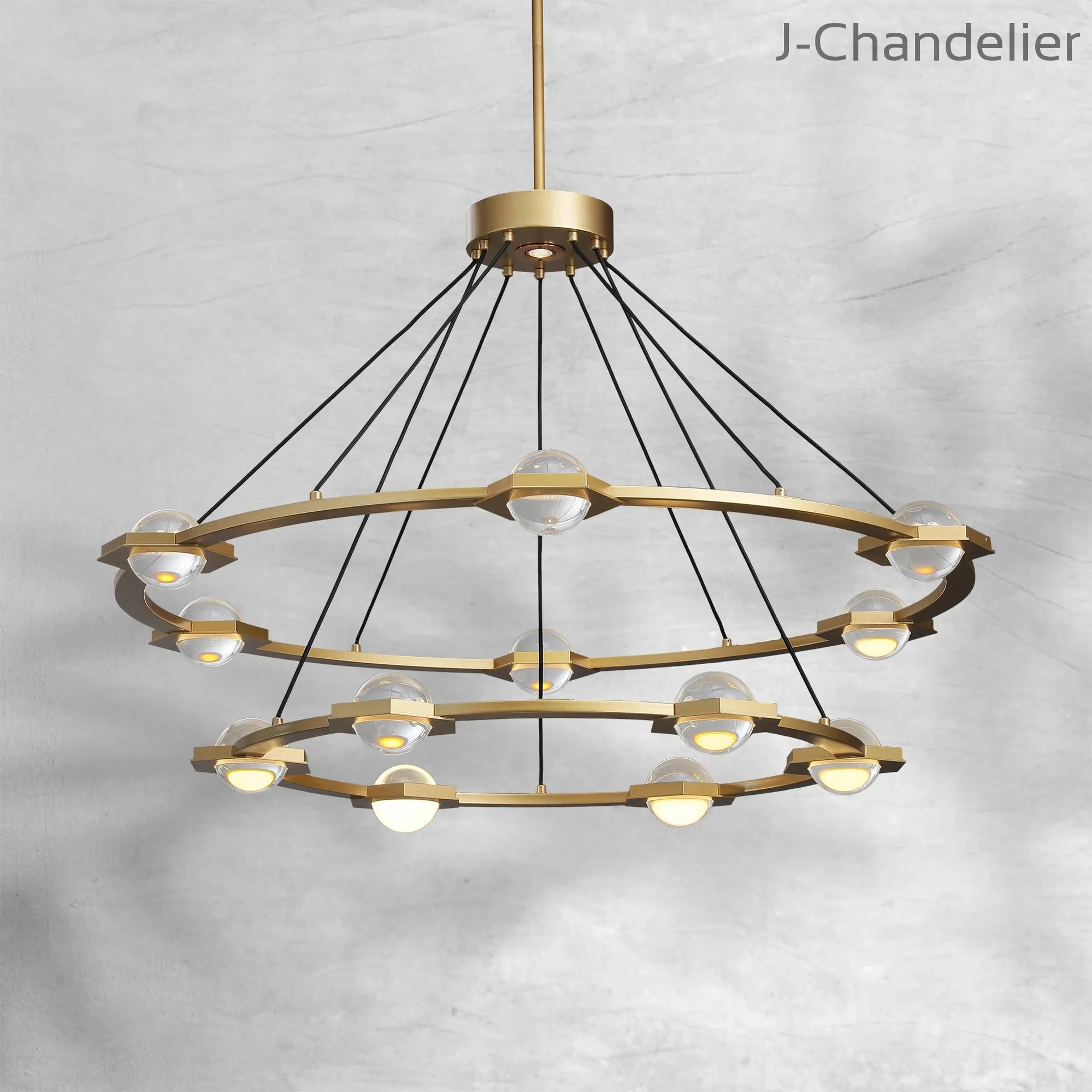 Eclatamt Two-Tier Round Chandelier 48" 60"