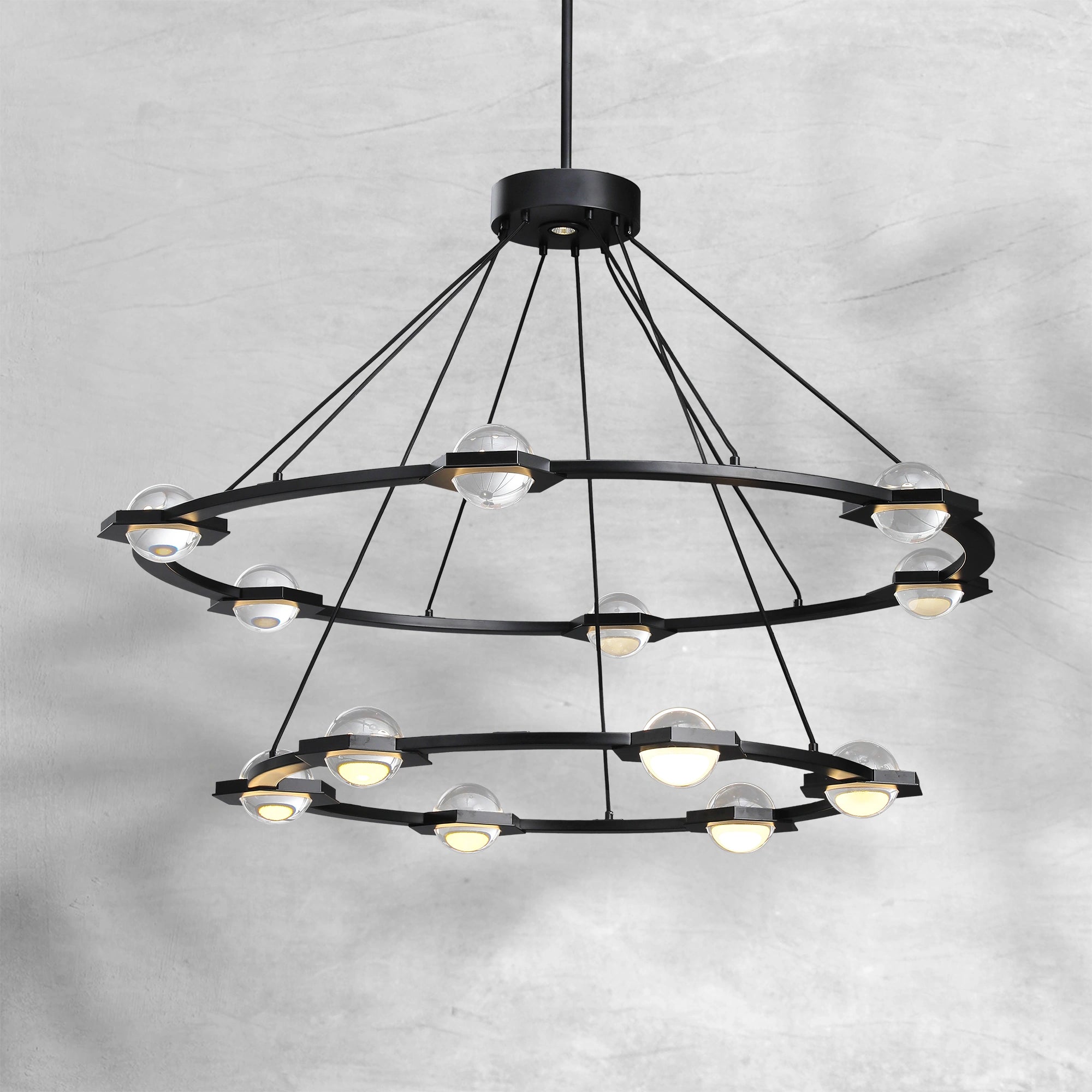 Eclatamt Two-Tier Round Chandelier 48" 60"