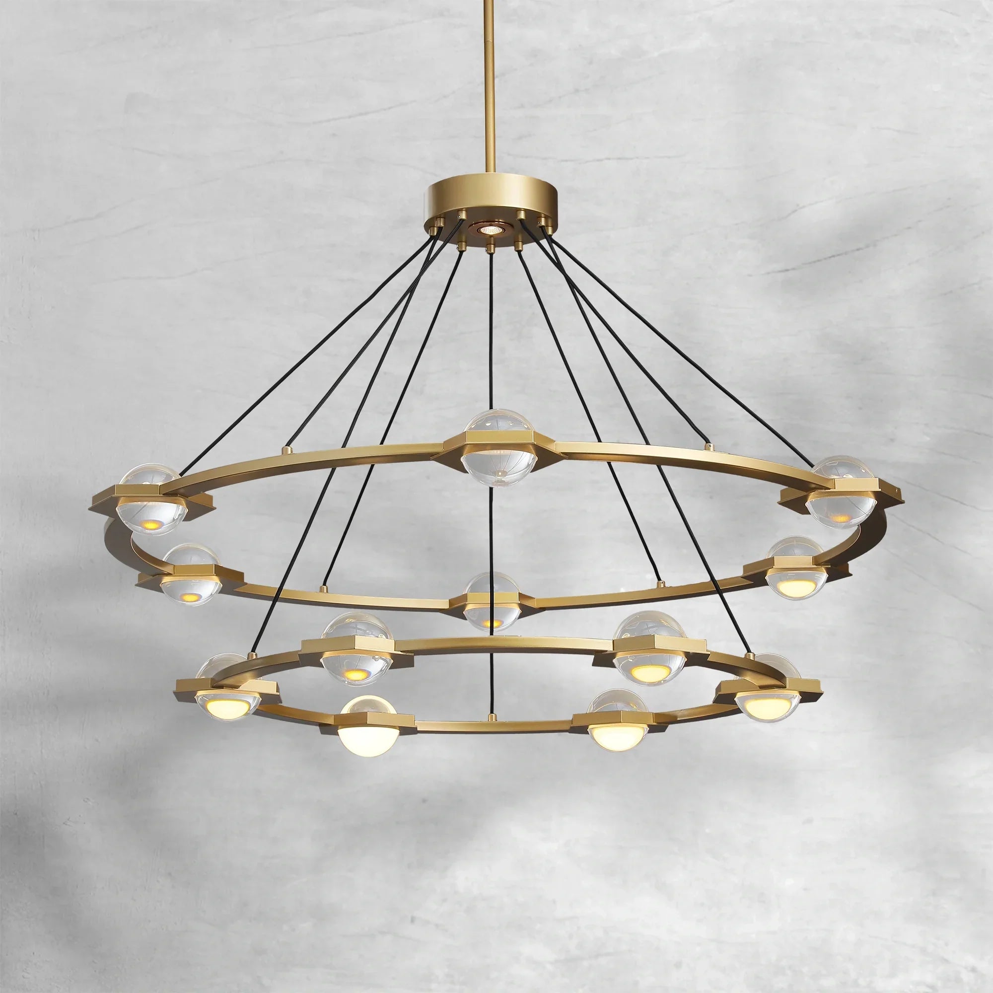 Eclatamt Two-Tier Round Chandelier 48" 60"