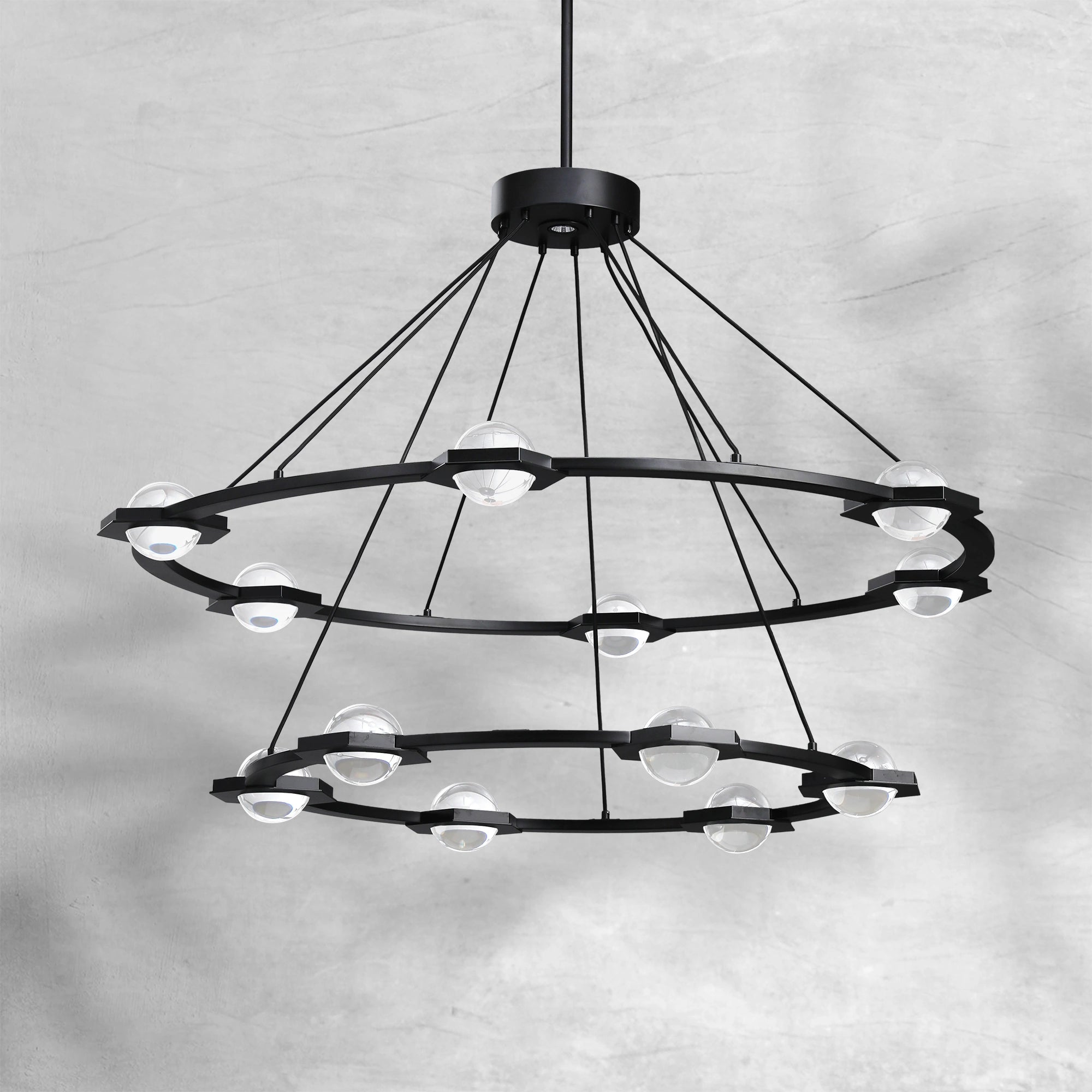 Eclatamt Two-Tier Round Chandelier 48" 60"