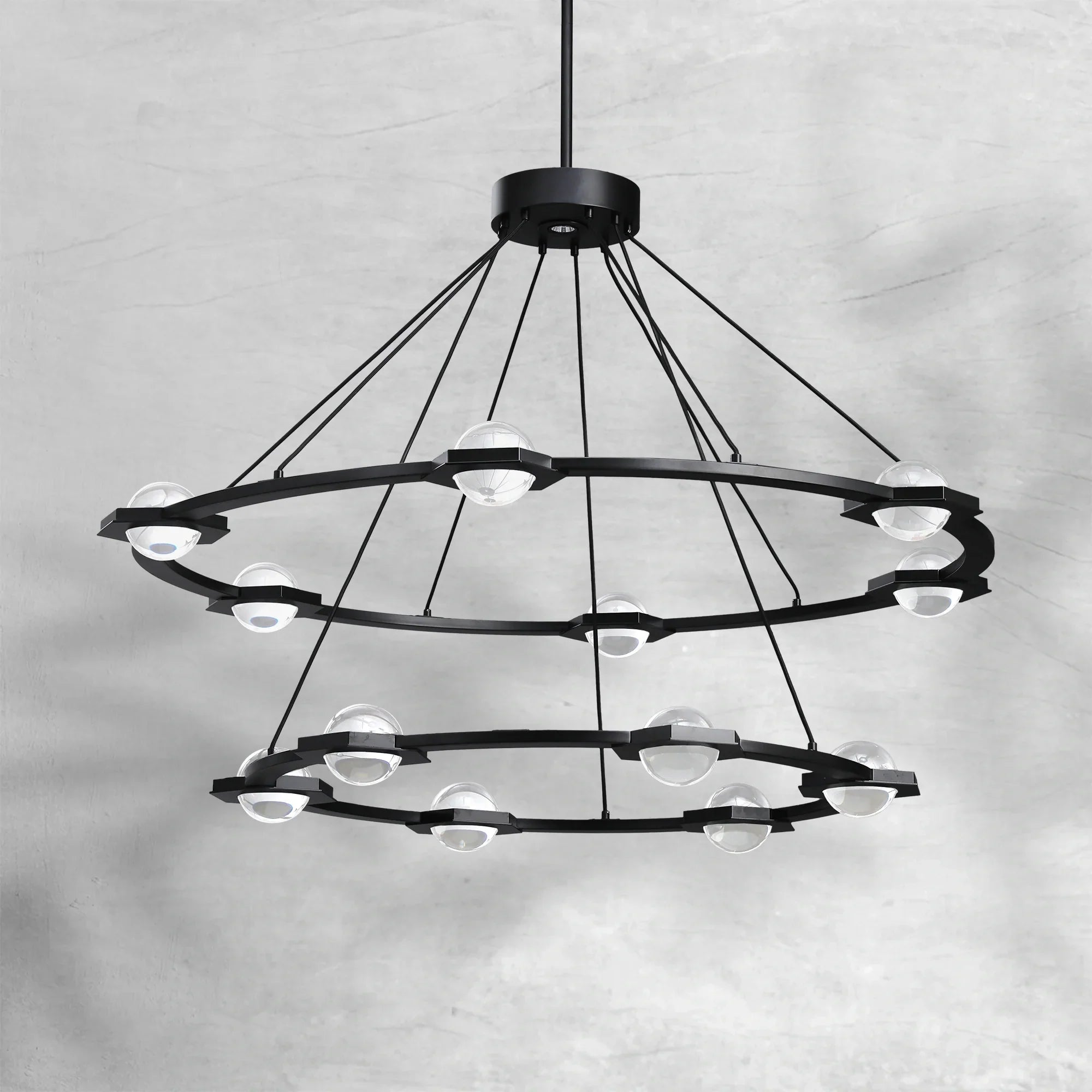 Eclatamt Two-Tier Round Chandelier 48" 60"
