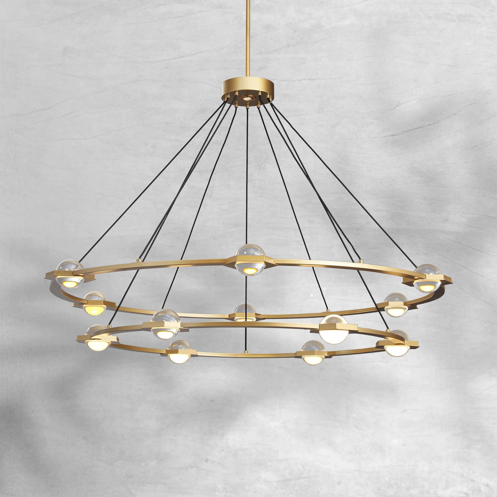 Eclatamt Two-Tier Round Chandelier 48" 60"
