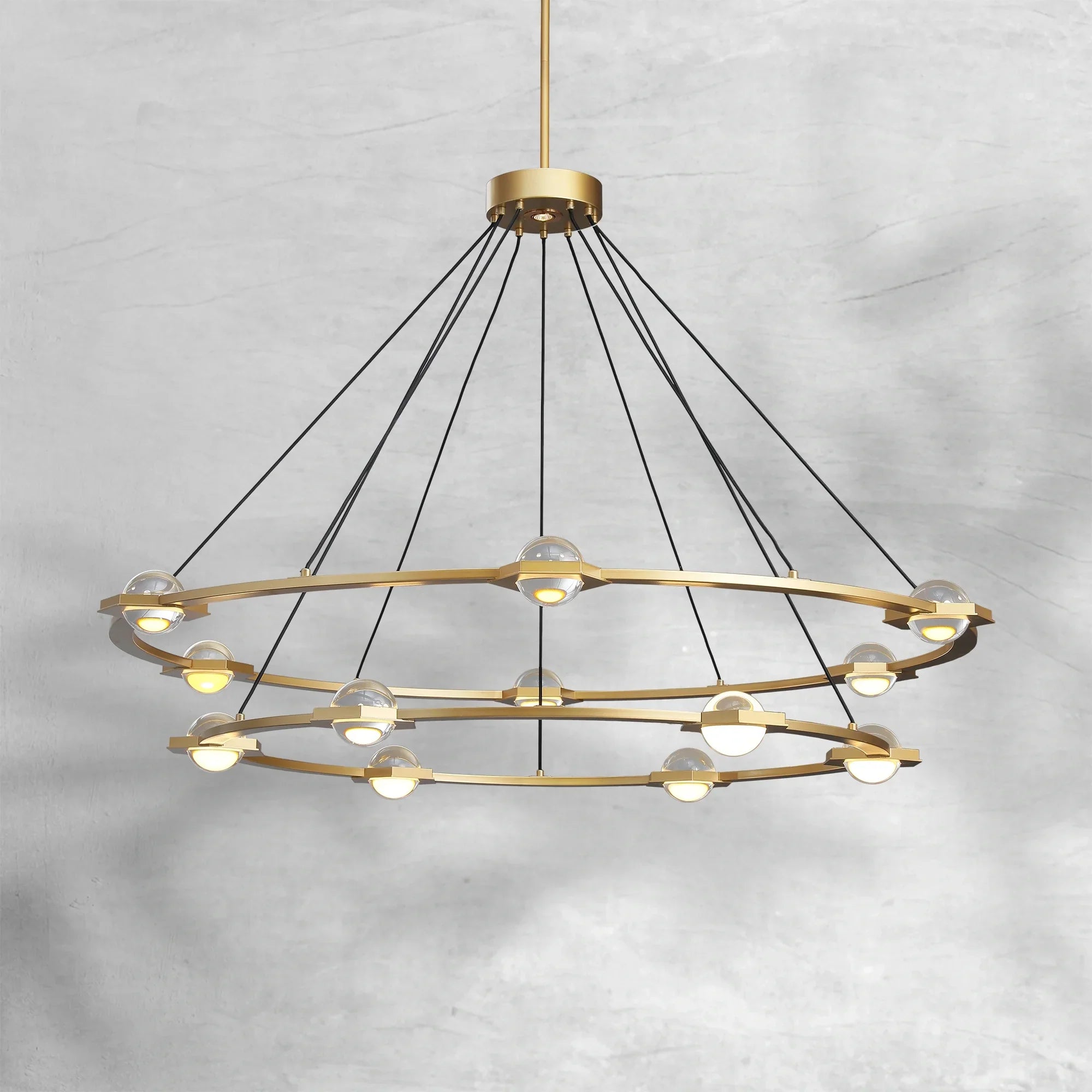 Eclatamt Two-Tier Round Chandelier 48" 60"