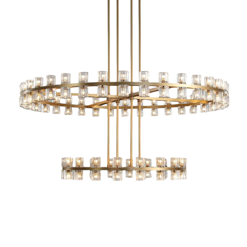 Arcachen Crystal Round 2-Tier Chandelier 60"