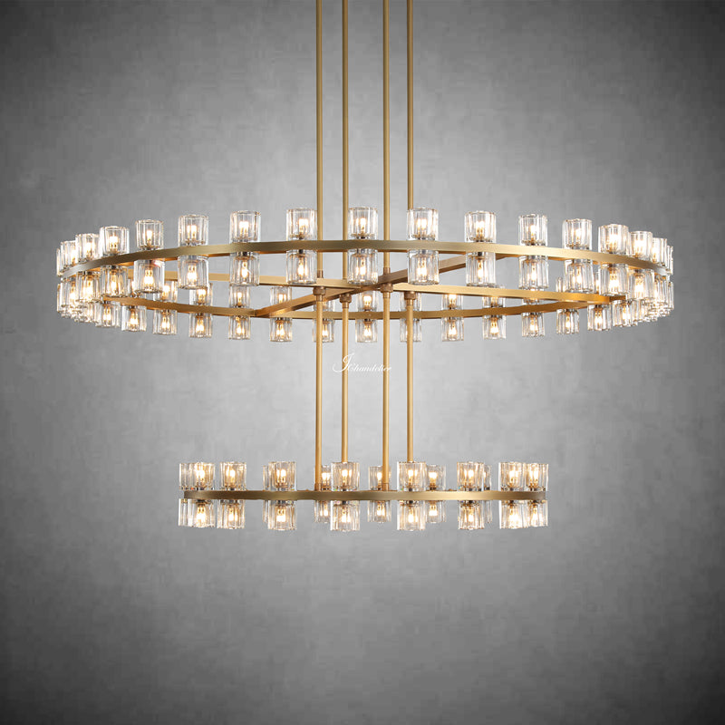Arcachen Crystal Round 2-Tier Chandelier 60"