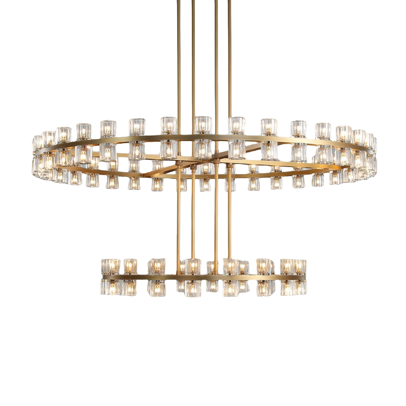 Arcachen Crystal Round 2-Tier Chandelier 60"