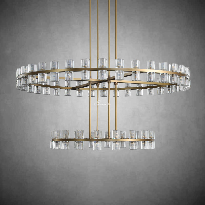 Arcachen Crystal Round 2-Tier Chandelier 60"