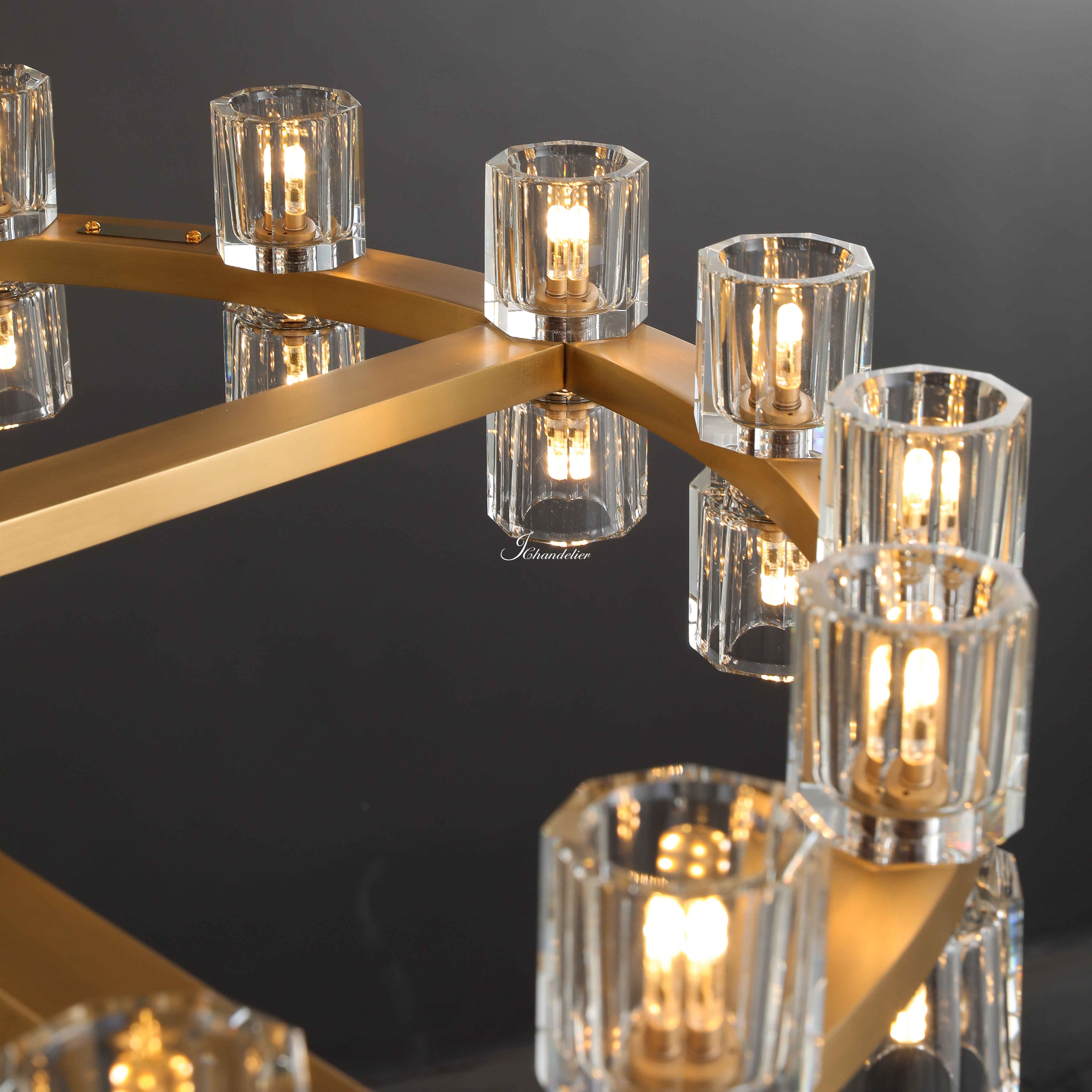 Arcachen Crystal Round 2-Tier Chandelier 60"