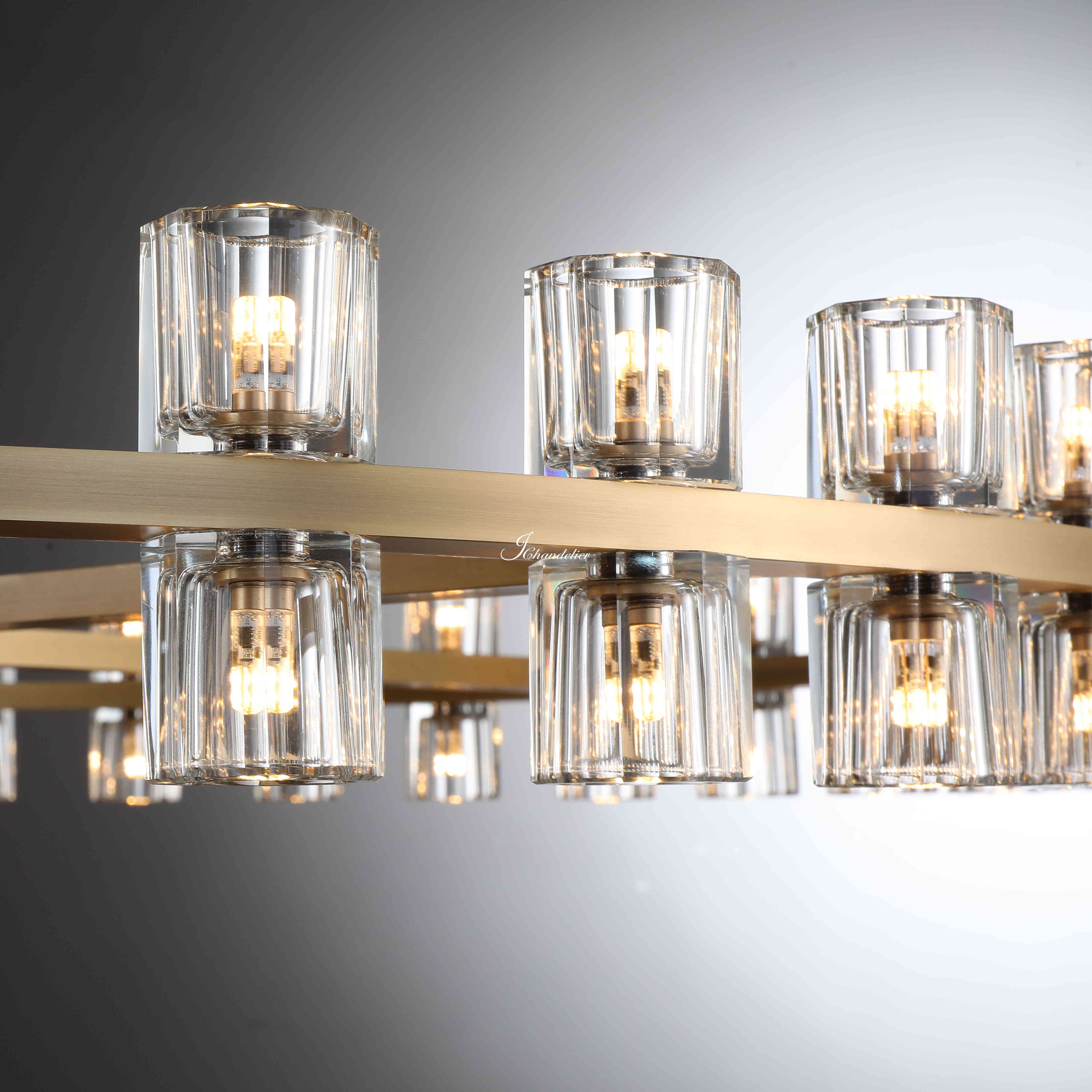 Arcachen Crystal Round 2-Tier Chandelier 60"