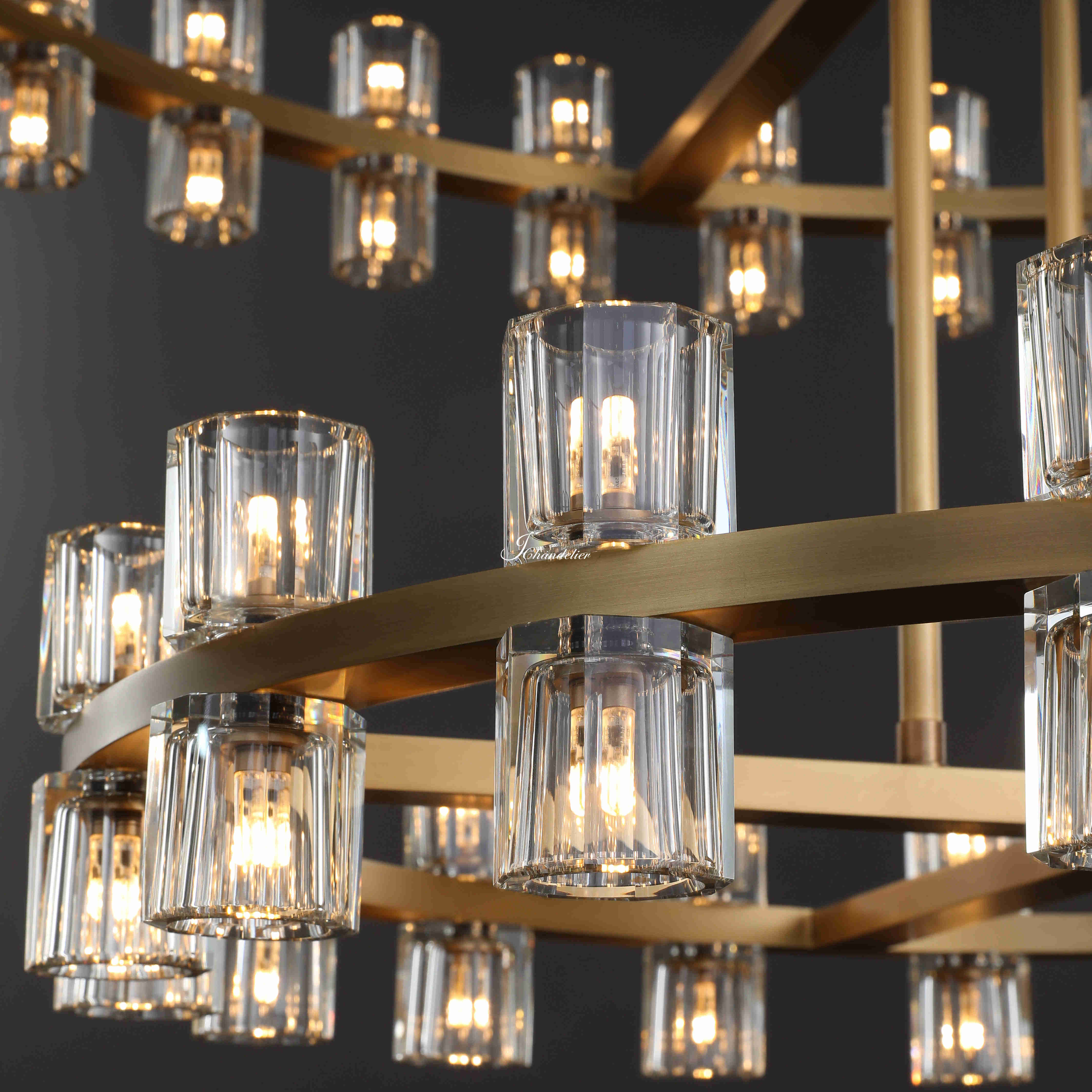 Arcachen Crystal Round 2-Tier Chandelier 60"