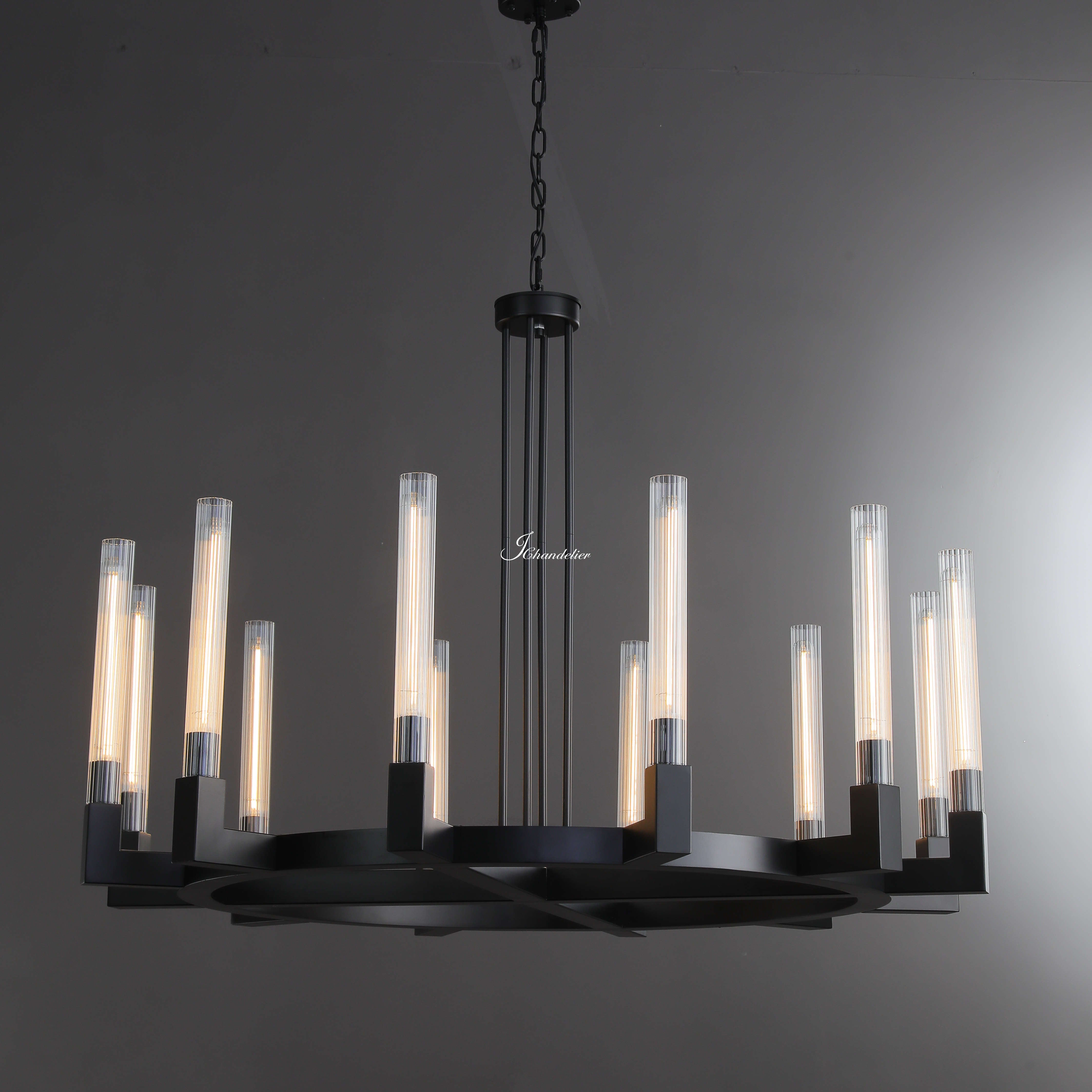 JC Prismatic Candlestick Series Glass Chandelier