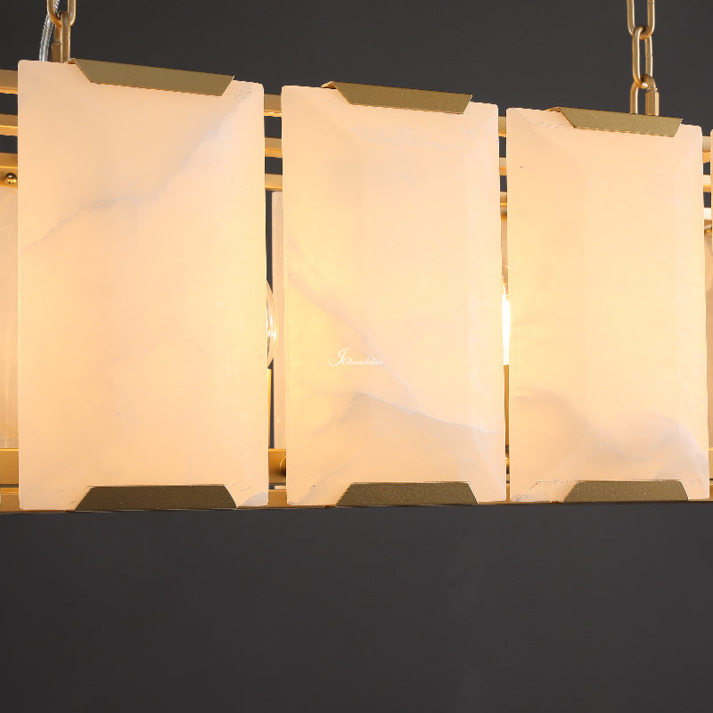 Harlew Calcite Rectangular Chandelier 54"