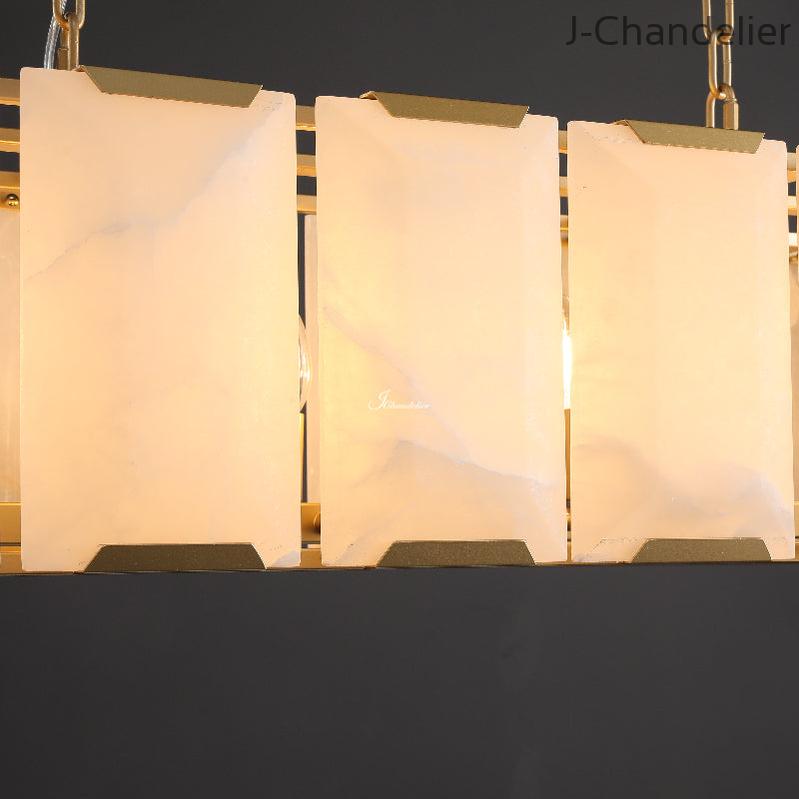 Harlew Calcite Rectangular Chandelier 42"