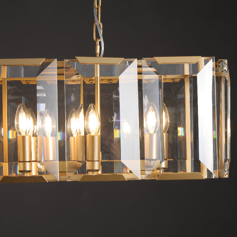 Harlew Crystal Rectangular Chandelier 62"
