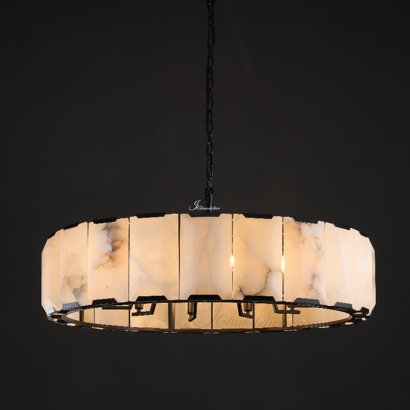 Harlew Calcite Round Chandelier 43"