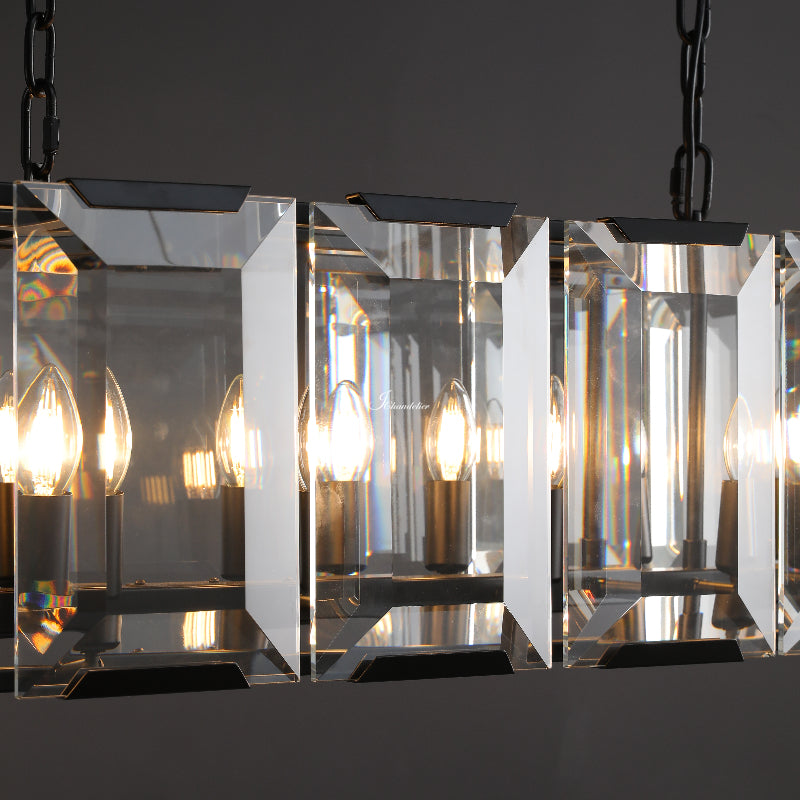 Harlew Crystal Rectangular Chandelier 62"