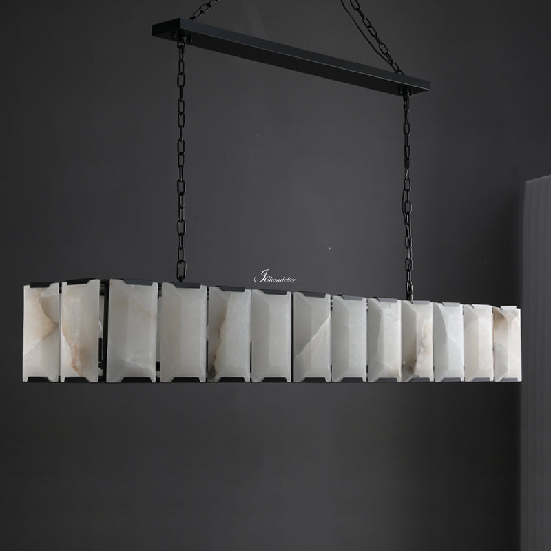 Harlew Calcite Rectangular Chandelier 74"