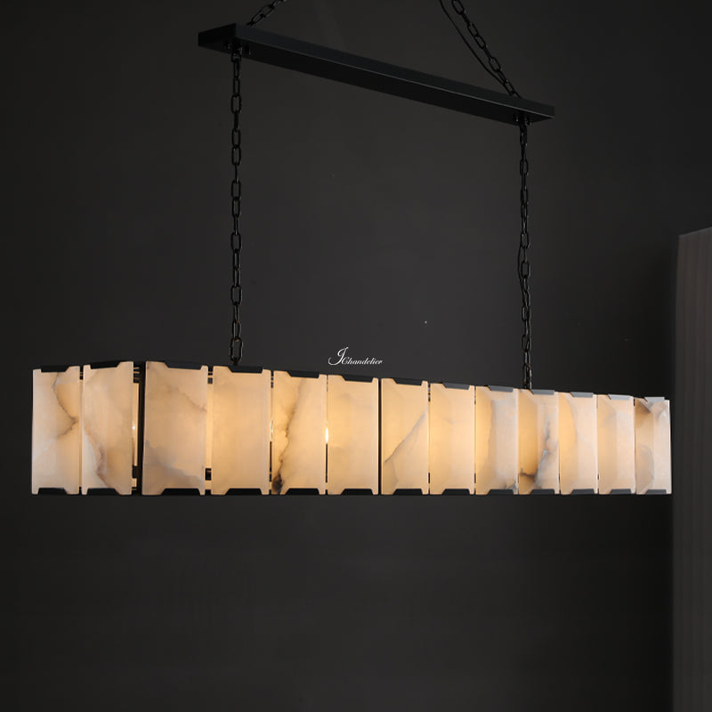 Harlew Calcite Rectangular Chandelier 74"