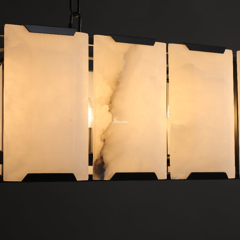 Harlew Calcite Rectangular Chandelier 74"