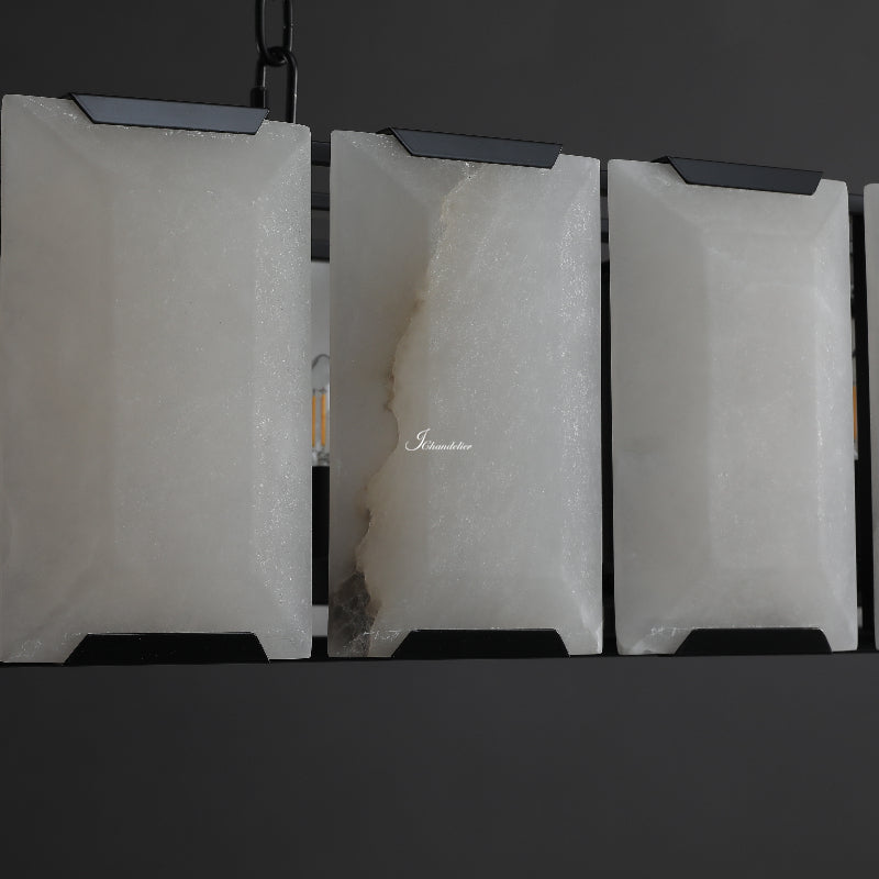 Harlew Calcite Rectangular Chandelier 74"