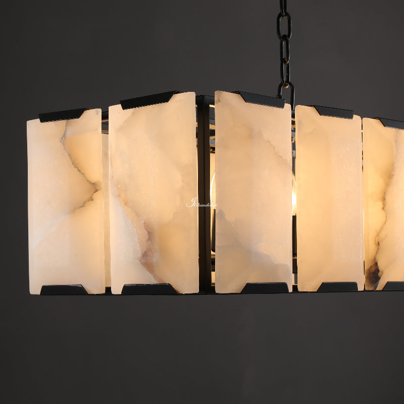 Harlew Calcite Rectangular Chandelier 74"